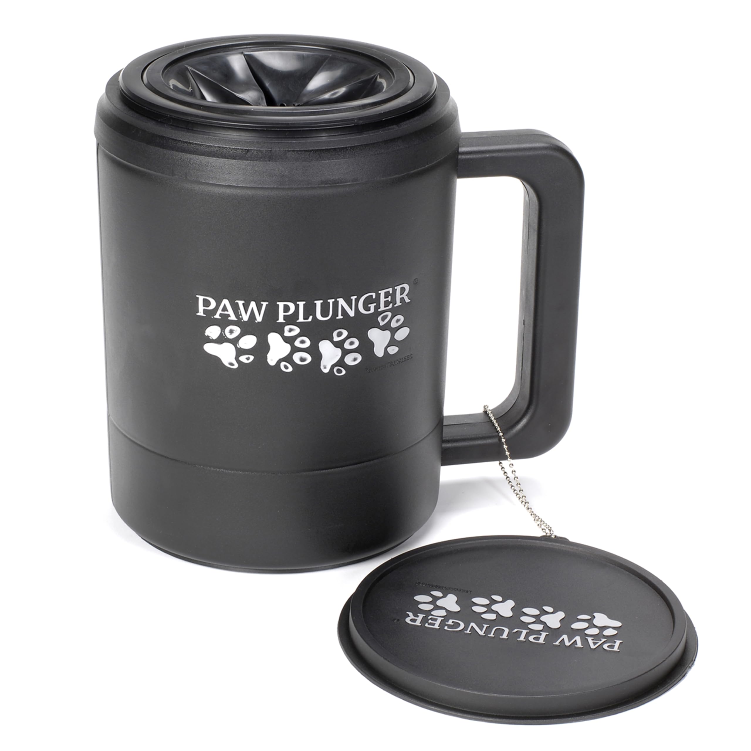 Portable Dog Paw Cleaner for Large Dogs - Puppy Essentials - Dirty Paw Washer Cup with Brush - Perfect for Post-Walk Cleaning, Travel & Outdoor Adventures (Black)