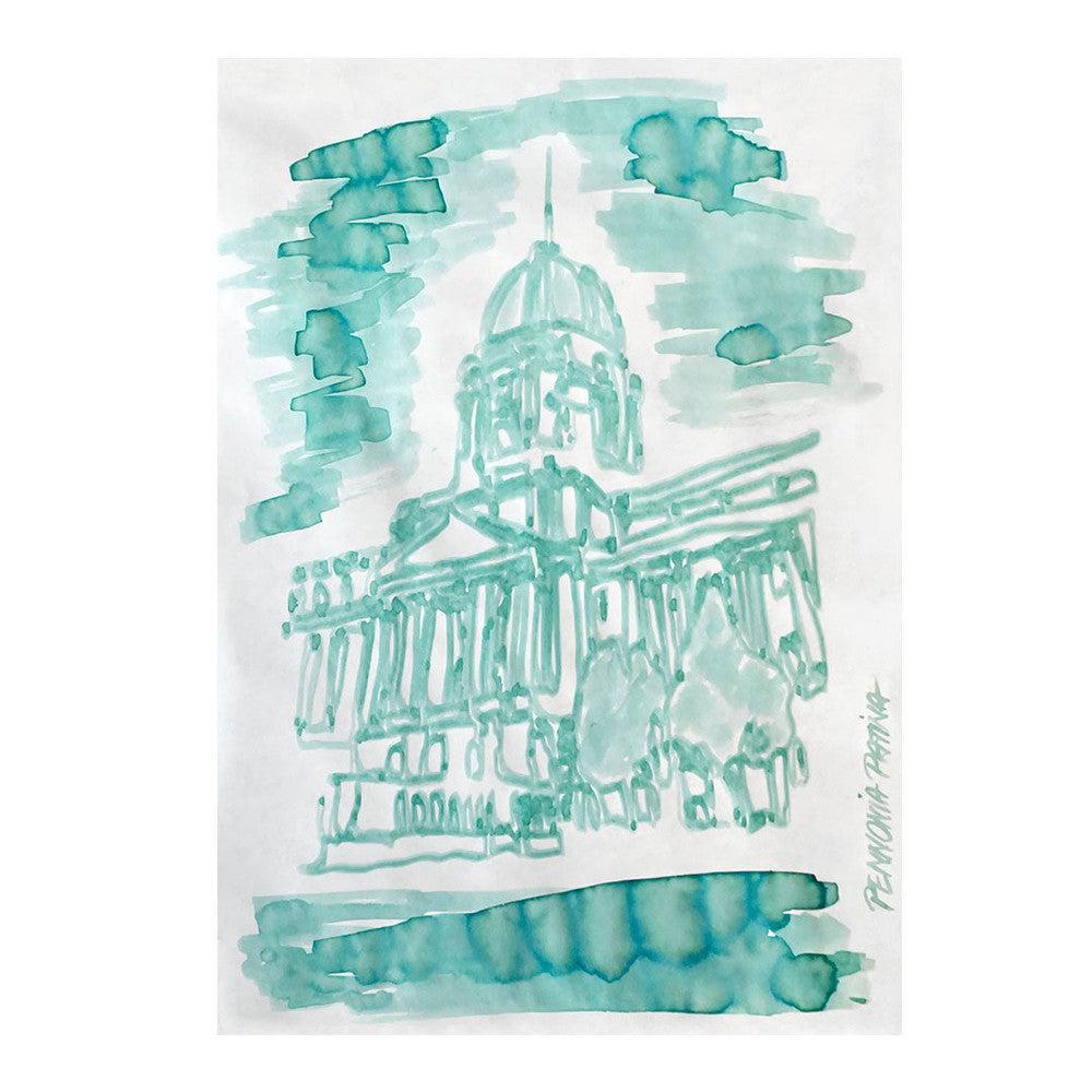 Pennonia Ink Bottle (60ml) - Premium Fountain Pen Ink in Patina Green for Calligraphy, Journaling & Artistic Writing - Ideal for Fountain Pens, Dip Pens & Art Projects