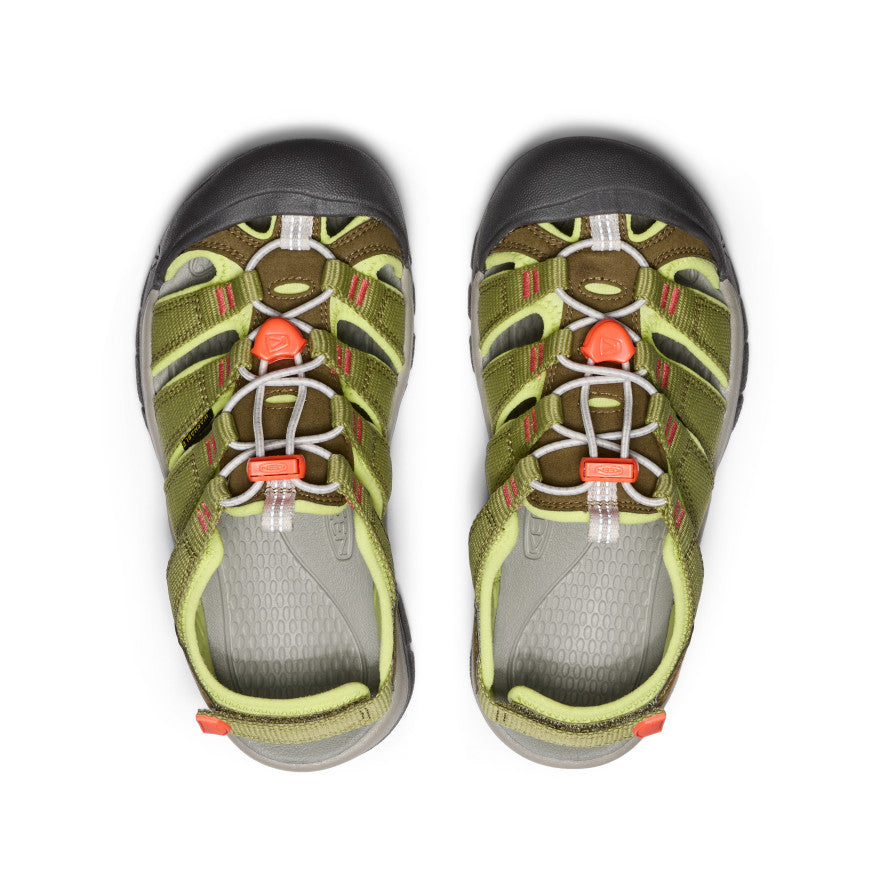 Newport Boundless Sandal for Big Kids - Dark Olive/Scarlet Ibis | Comfortable & Durable Kids' Sandals for Outdoor Play, Beach & Summer Adventures