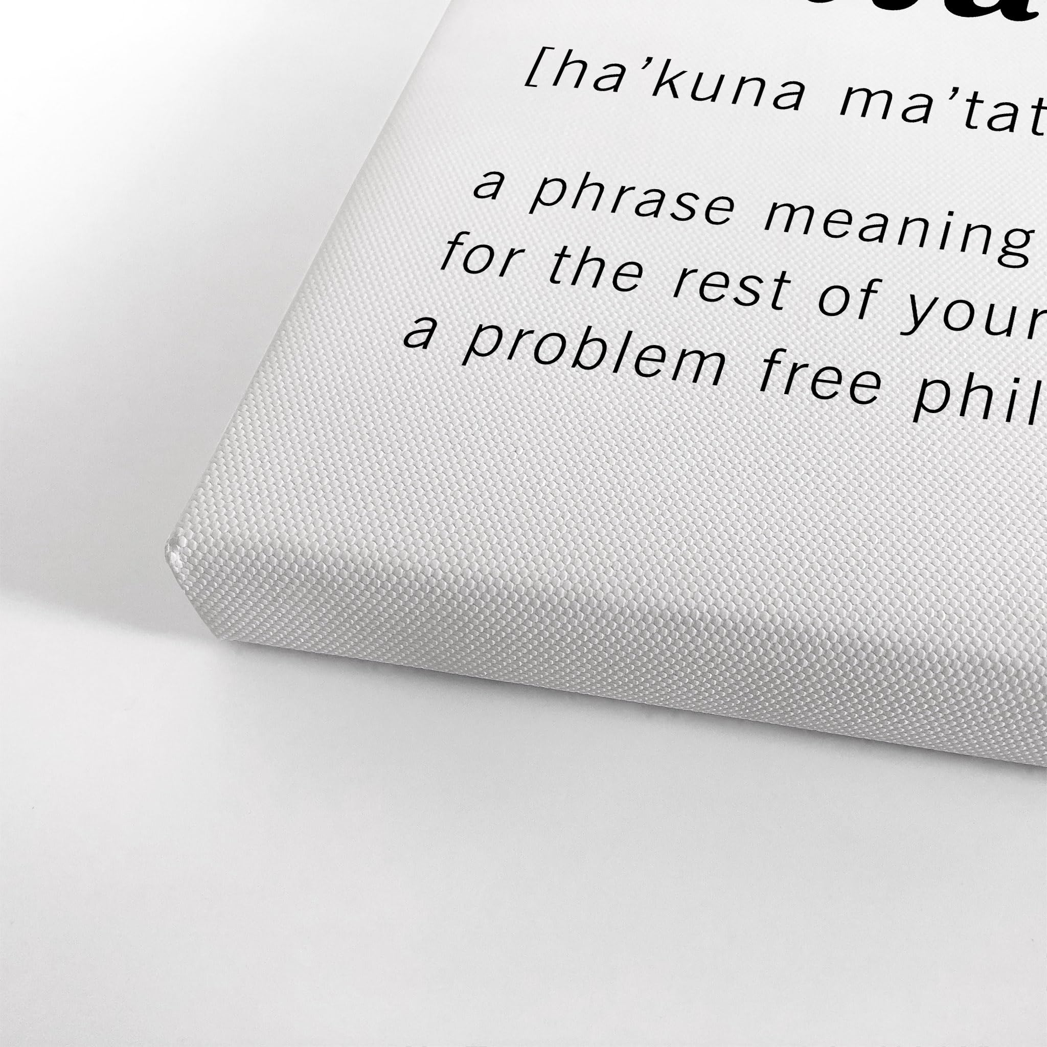 Funny Hakuna Matata Definition Canvas Print - Inspirational Quote Wall Art for Office, Living Room & Bedroom - Ready to Hang Home Decor (36x24 inches) - Made in USA | Perfect for Disney Fans, Stress Relief & Positive Vibes