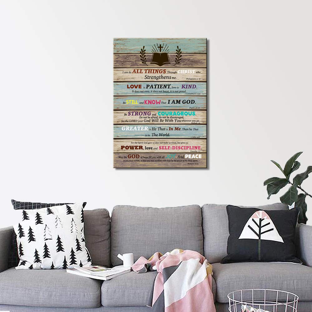 Christian Wall Art with Bible Verse - 'Be Still and Know That I Am God' - Inspirational Scripture Decor for Living Room, Bedroom, Bathroom & Teen Room - Rustic Religious Home Gifts for Faith-Based Interior Design