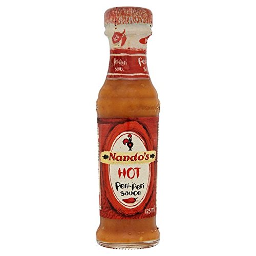 Nando's Hot Peri-Peri Sauce 125ml (Pack of 6) - Spicy African Chili Sauce for Grilling, Marinades & Cooking - Perfect for BBQ, Chicken Wings & Flavor Enhancement