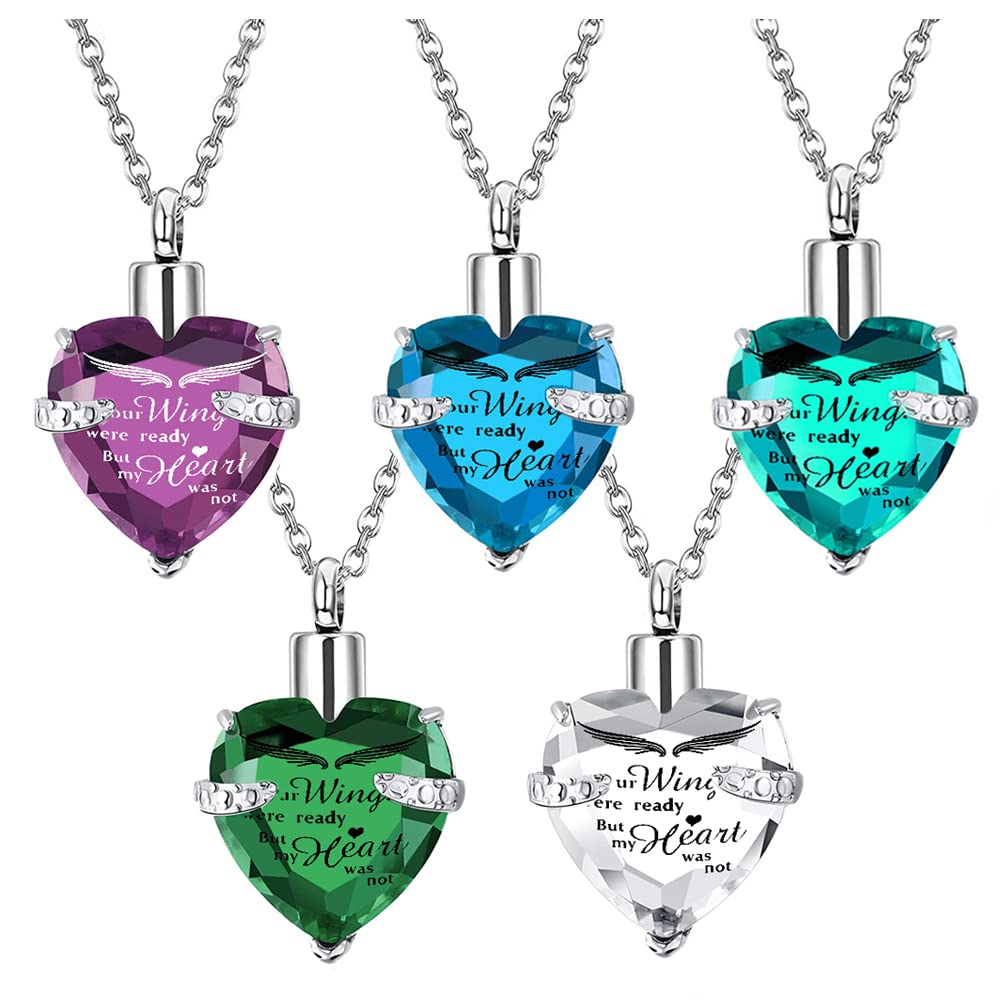 Stainless Steel Memorial Pendant for Ashes - Heart Shaped Cremation Urn Necklace for Women & Men - Always on My Mind Keepsake Gift (3 Pcs) - Perfect for Remembrance, Funeral Services & Honoring Loved Ones
