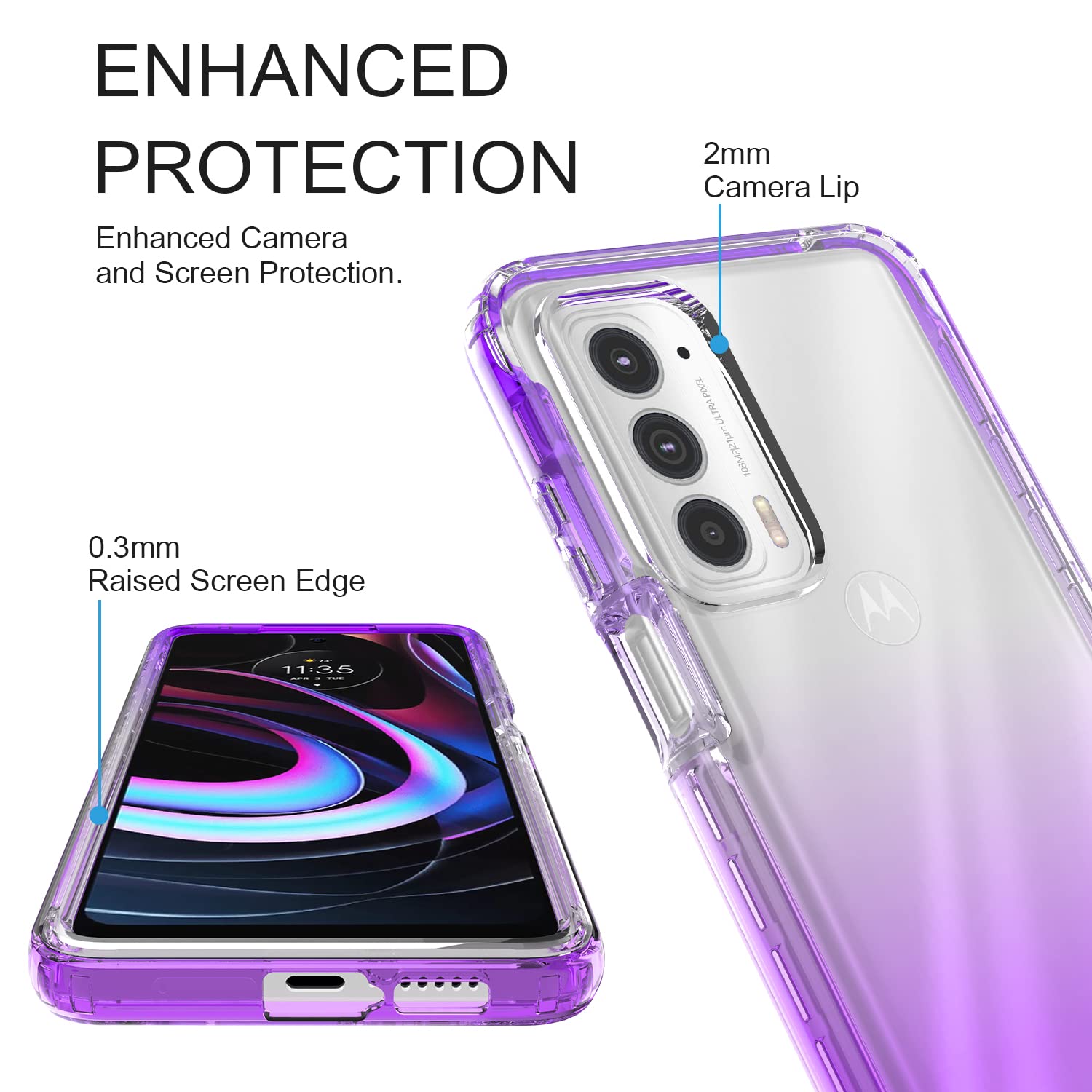 **Rosebono Samsung Galaxy A33 5G Case - Hybrid Gradient Clear Protective Cover with Shockproof Design (Purple) | Slim Fit for Everyday Use, Work & Travel**