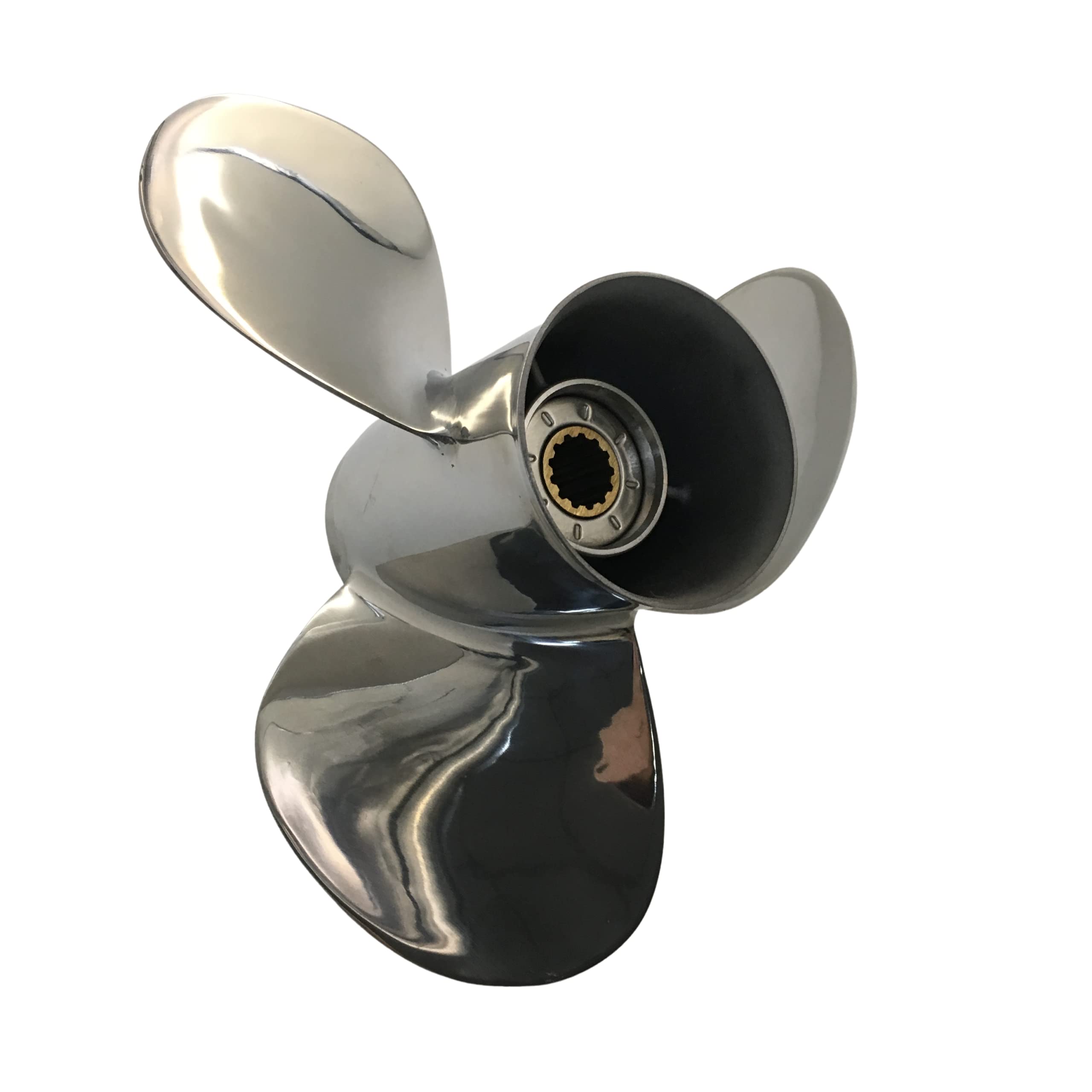 Captain Propeller 10 3/8X13 - Stainless Steel 13-Tooth Spline Replacement Propeller for Mercury Outboard Engines 25-75HP - Perfect for Boating, Fishing, and Water Sports