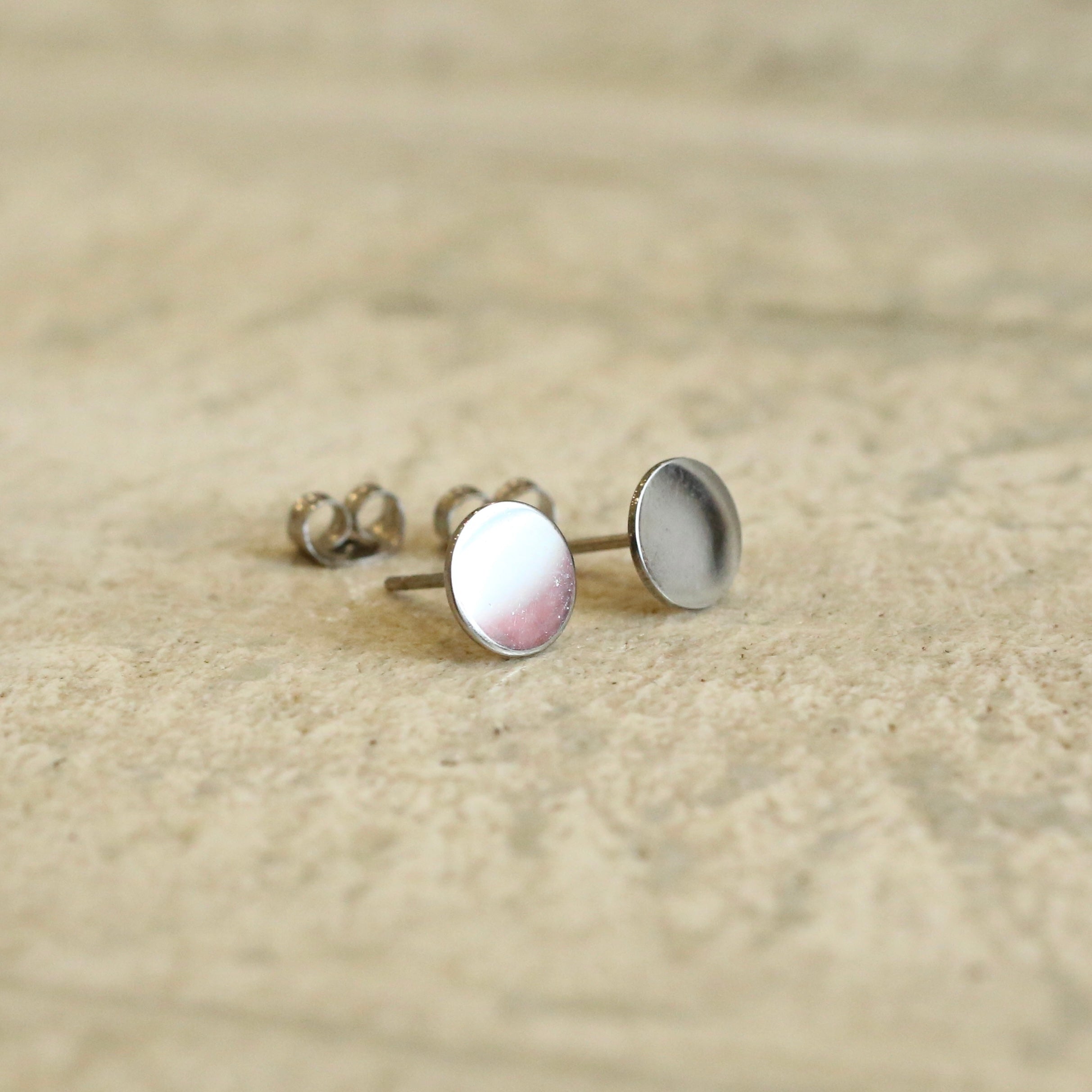 Flat Circle Stud Earrings for Women - Minimalist Stainless Steel Small Hoop Earrings for Everyday Wear | Perfect for Work, Parties & Casual Outfits