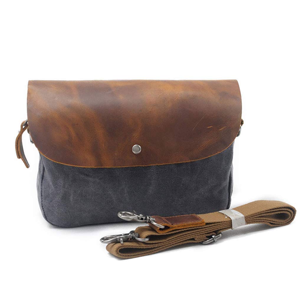Durable Dark Gray Business Briefcase - Waterproof Canvas Crossbody Bag with Large Capacity for Outdoor Travel, Sports & Leisure | Perfect for Work Commute, Gym & Weekend Getaways
