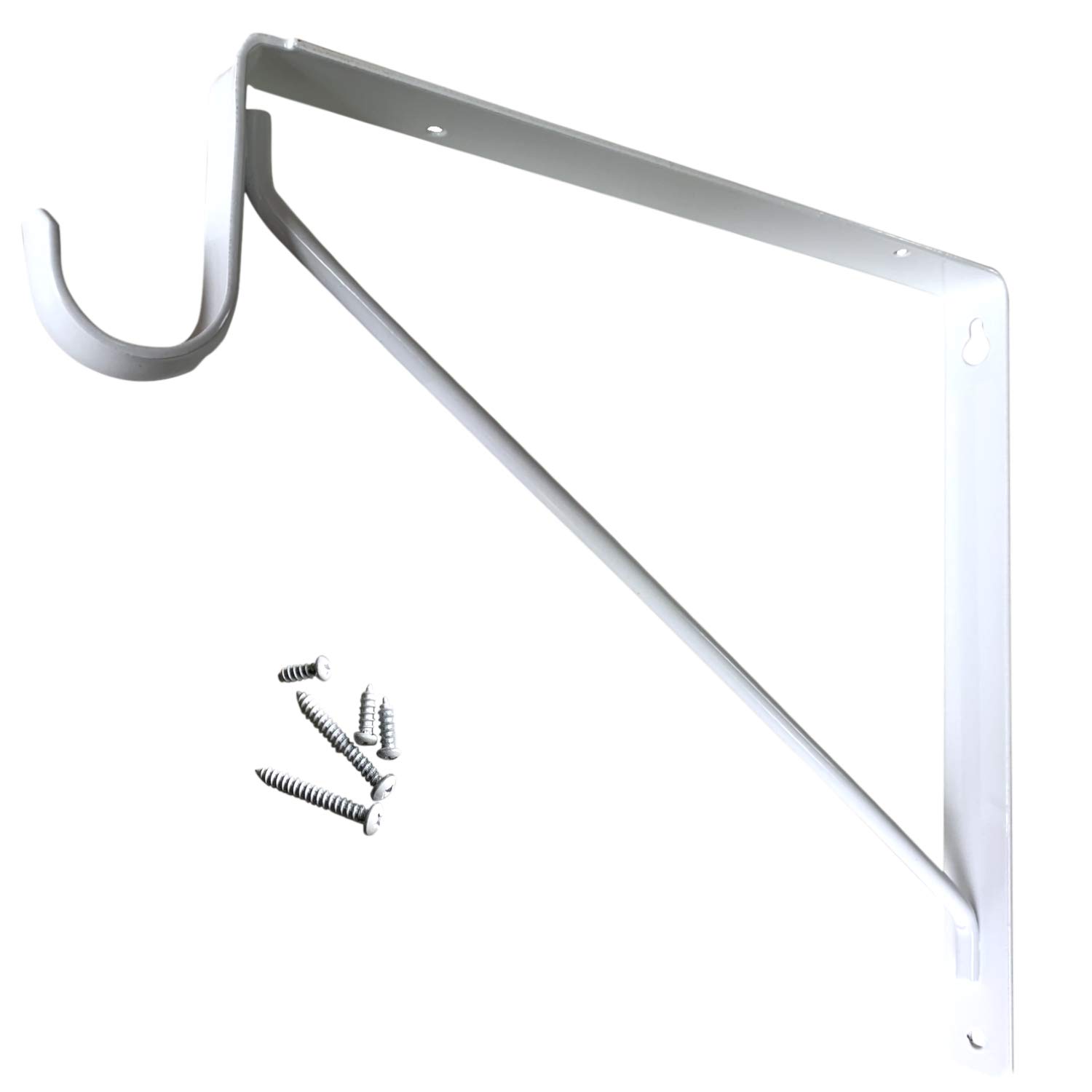 Heavy Duty Welded Closet Rod & Shelf Support Bracket - White - Perfect for Wardrobe Organization & Closet Storage Solutions