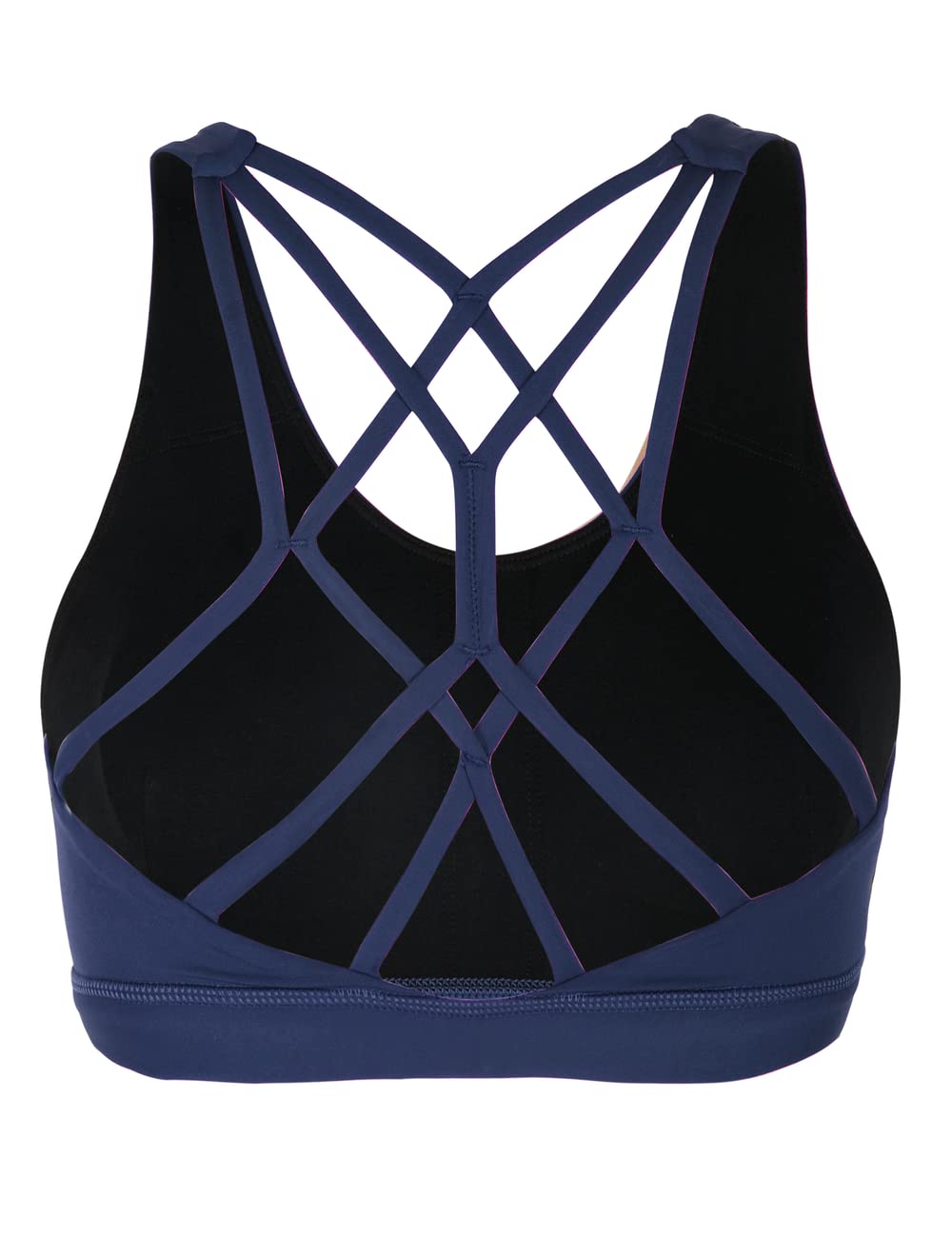 Women's Low Support Padded Sports Bra - Criss Cross Back for Yoga & Workout