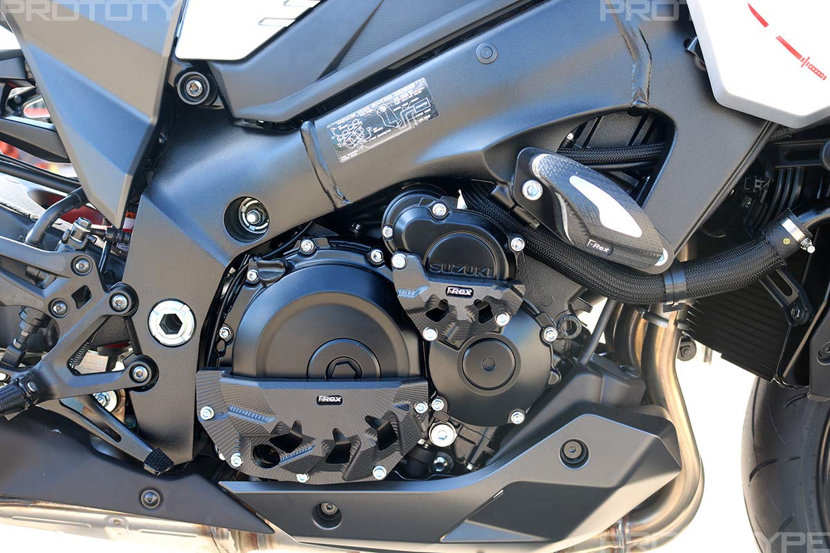 T-Rex Racing No Cut Frame Sliders for Suzuki GSX-S1000, GSX-S1000GT, GSX-S1000GX+, Katana - Durable Aluminum Motorcycle Protection - Perfect for Street Riding, Track Days & Crash Protection