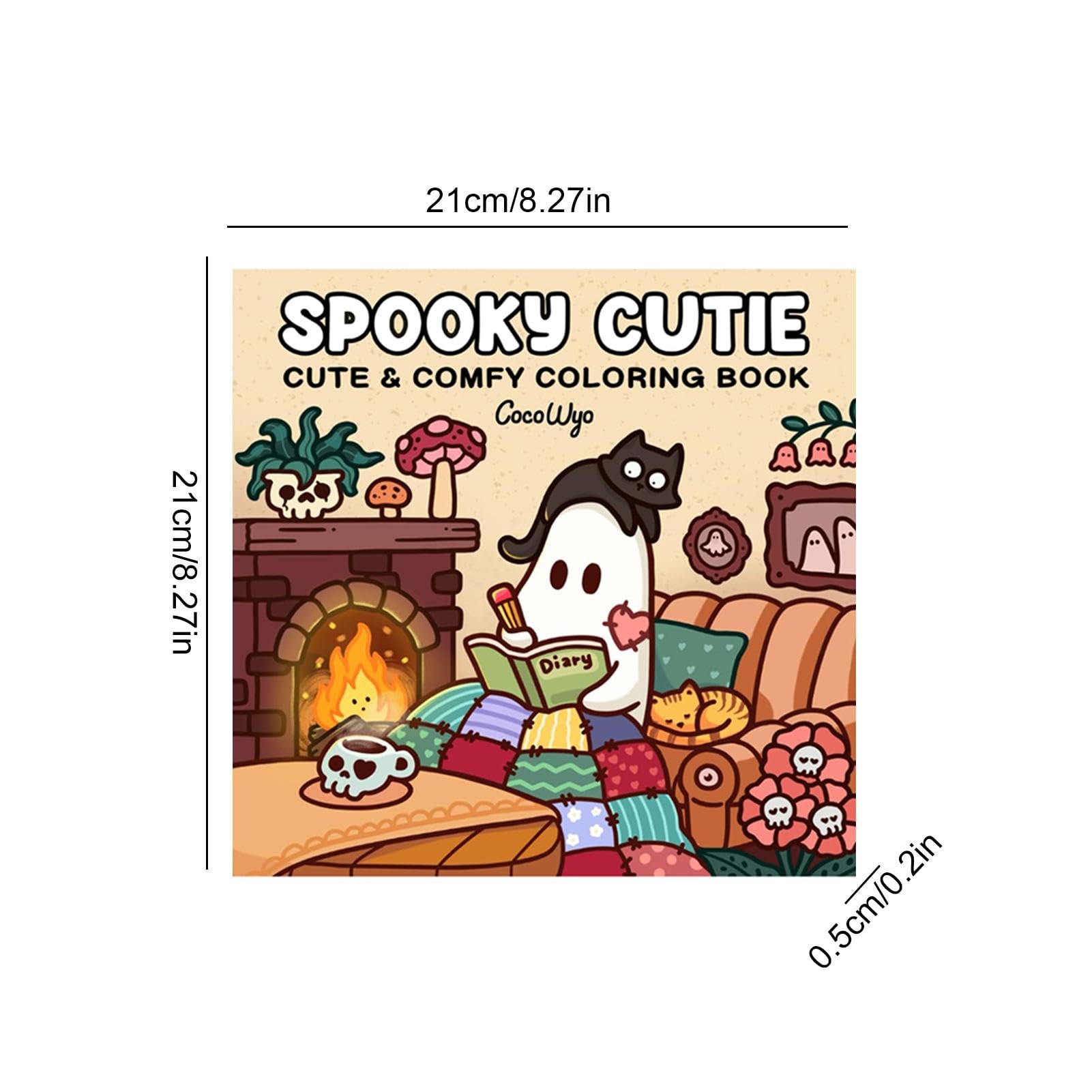 Oseczmut Halloween Spooky Coloring Book for Adults & Teens - Cute Cartoon Coloring Pages with Spooky Themes | Perfect for Halloween Parties, Stress Relief & Creative Art Therapy