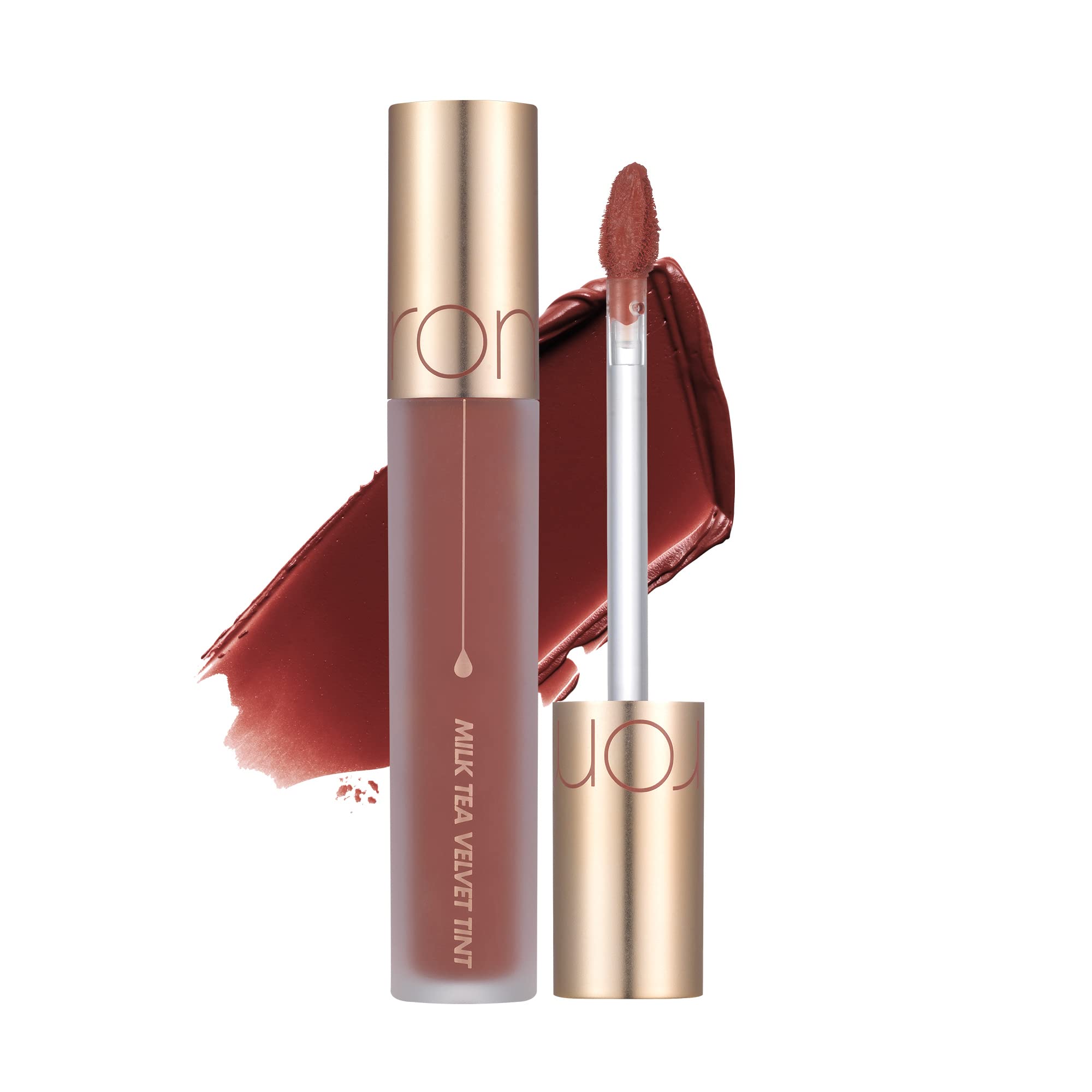 Rom&nd Milk Tea Velvet Tint Matte Liquid Lipstick - Long Lasting MLBB Lip Stain (07 Rose Tea, 0.15oz) | K-Beauty Cosmetics for Everyday Wear & Special Occasions