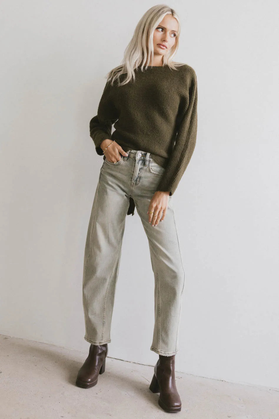 Frenchie Barrel Jean - High Waist Distressed Denim Jeans for Women | Vintage Style Skinny Jeans | Perfect for Casual Wear, Date Night & Street Style