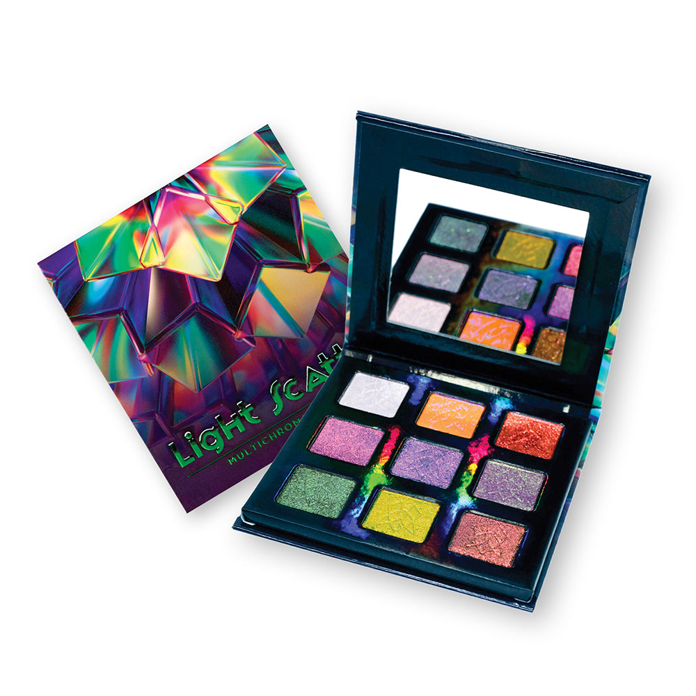 Badtothebrow Multichromatic Light Scattering Eyeshadow Palette - Vibrant Makeup for Party, Festival & Special Occasions