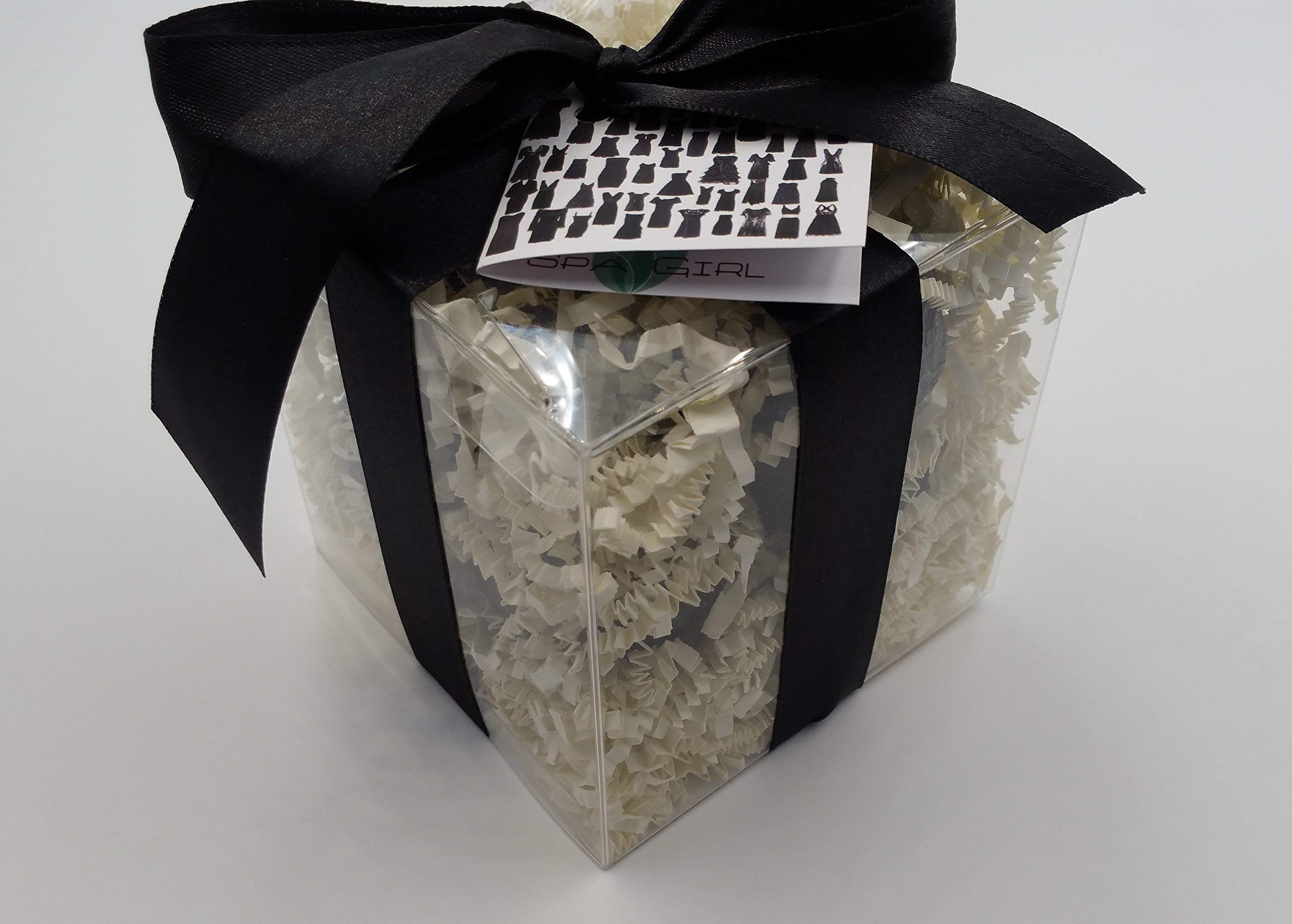 Little Black Dress Gift Set with 6 Moisturizing Bath Bomb Fizzies - Shea Butter, Mango & Cocoa Butter for Dry Skin (14oz) | Spa Night, Self Care, Birthday Gift for Women, Relaxation & Skin Hydration