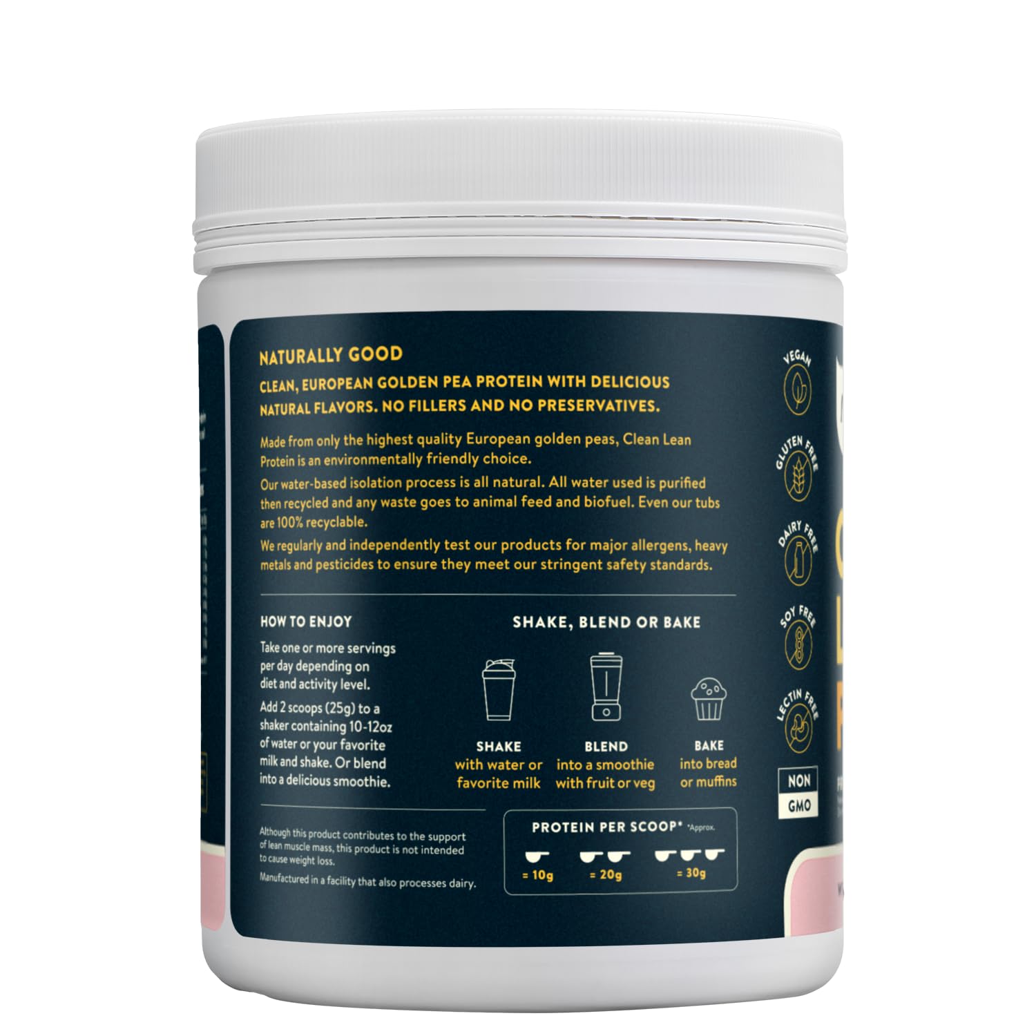 Nuzest Pea Protein Powder - Premium Vegan Plant-Based Protein, Dairy-Free, Gluten-Free, Non-GMO, Clean Lean Protein Supplement, Wild Strawberry Flavor, 1.1 lb (20 Servings) - Perfect for Post-Workout Recovery, Smoothies & Healthy Meal Replacement