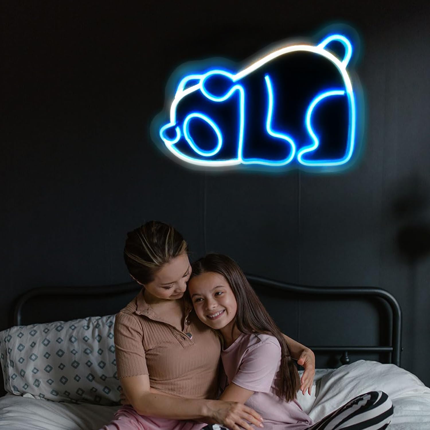 Custom Panda Neon Sign LED Light - Personalized Anime Wall Decor for Bedroom, Game Room & Office - 40cm Cute Neon Light Gift for Birthday, Wedding & Home Decoration