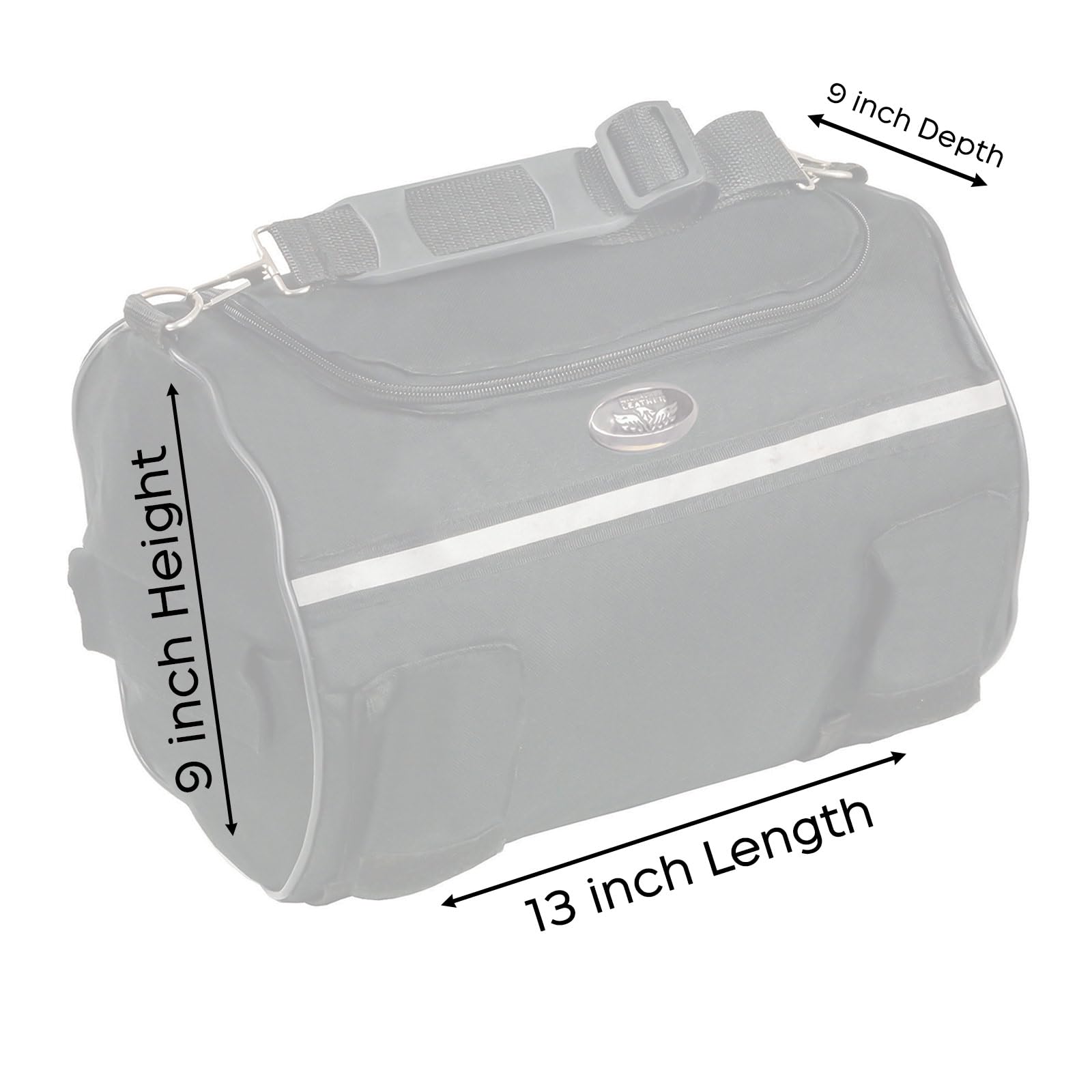 Milwaukee Leather SH608 Medium Black Textile Motorcycle Roll Bag with Reflective Material - Waterproof Storage for Bikes, Travel & Commuting - One Size Fits All