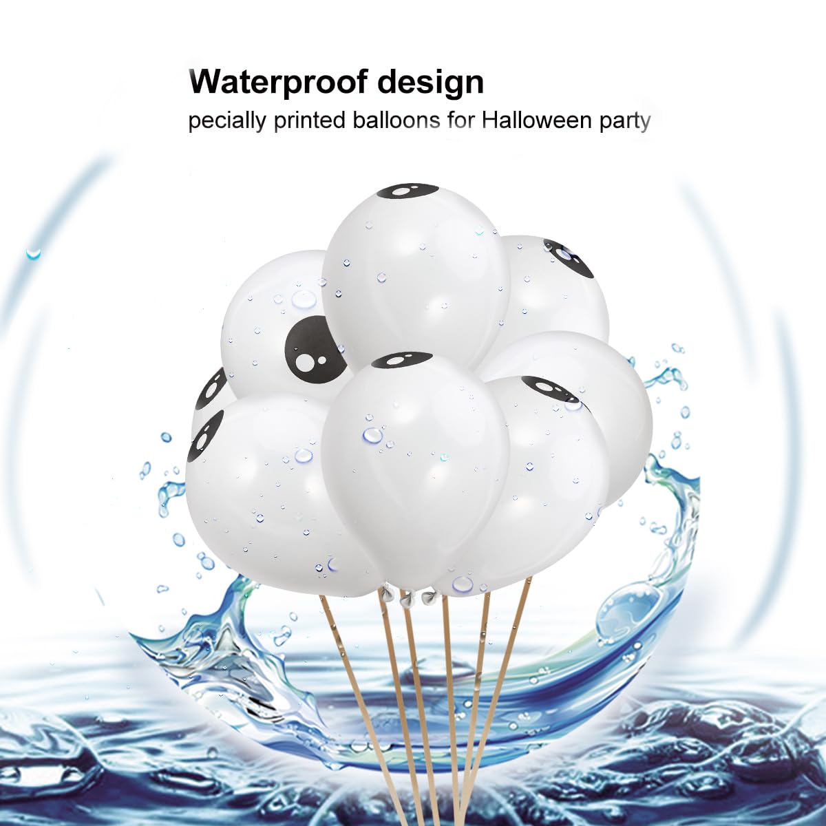 100pcs Halloween Eyeball Balloons - Latex Party Balloons Kit for Halloween Decorations, Spooky Party Supplies, Haunted House Decor - Perfect for Halloween Parties, Trick or Treat Events & Haunted House Themes