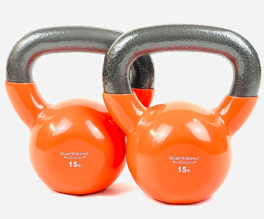 Premium Vinyl Coated Cast Iron Kettlebell - Durable Home Gym Equipment for Strength Training & CrossFit Workouts - Perfect for Weightlifting, HIIT, and Functional Fitness Exercises