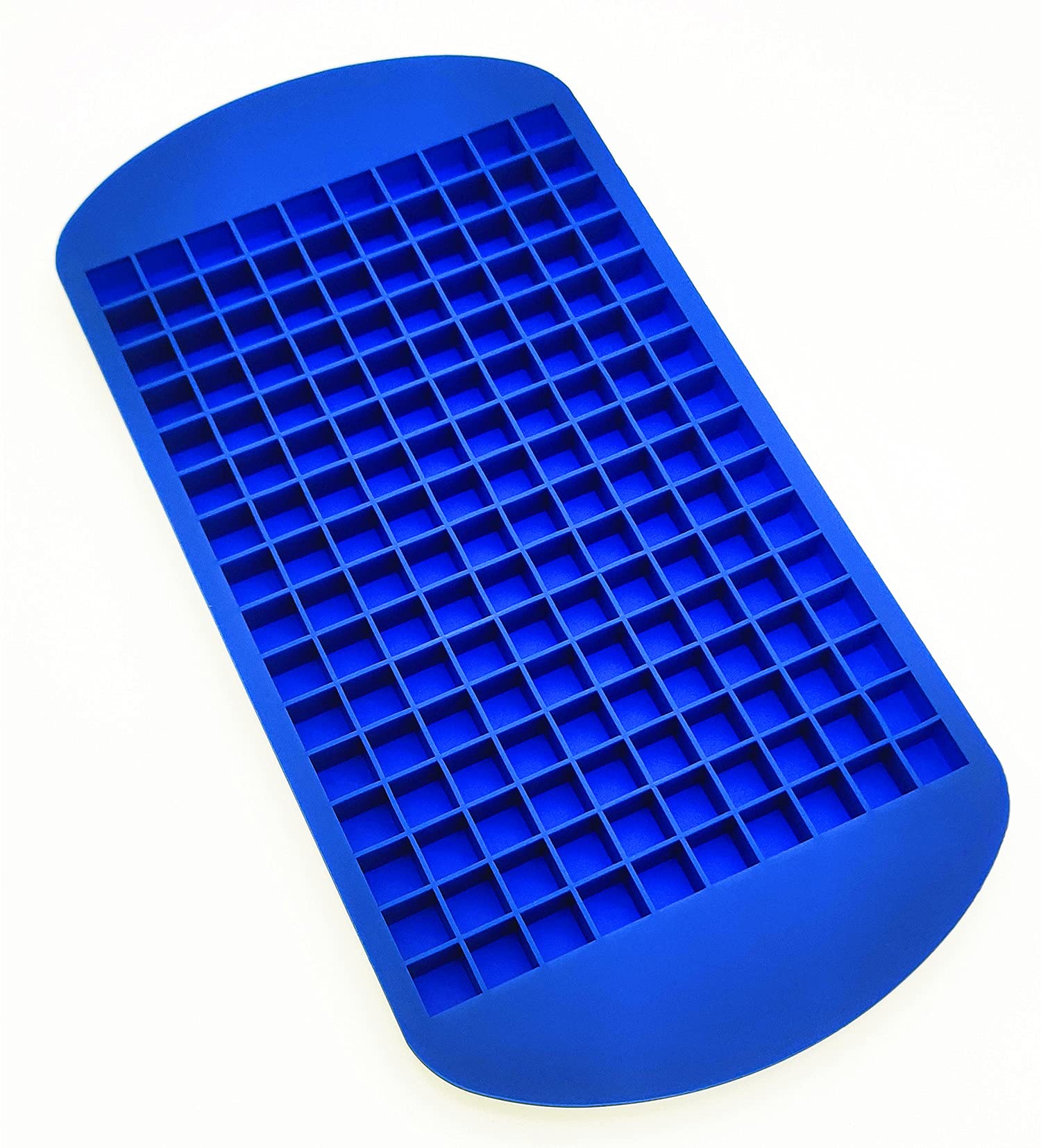 BPA-Free Silicone Mini Ice Cube Trays - Small Square Flexible Frozen 160 Ice Cube Molds Without Lids (Blue) | Perfect for Cocktails, Beverages, Baby Food & Smoothie Cubes