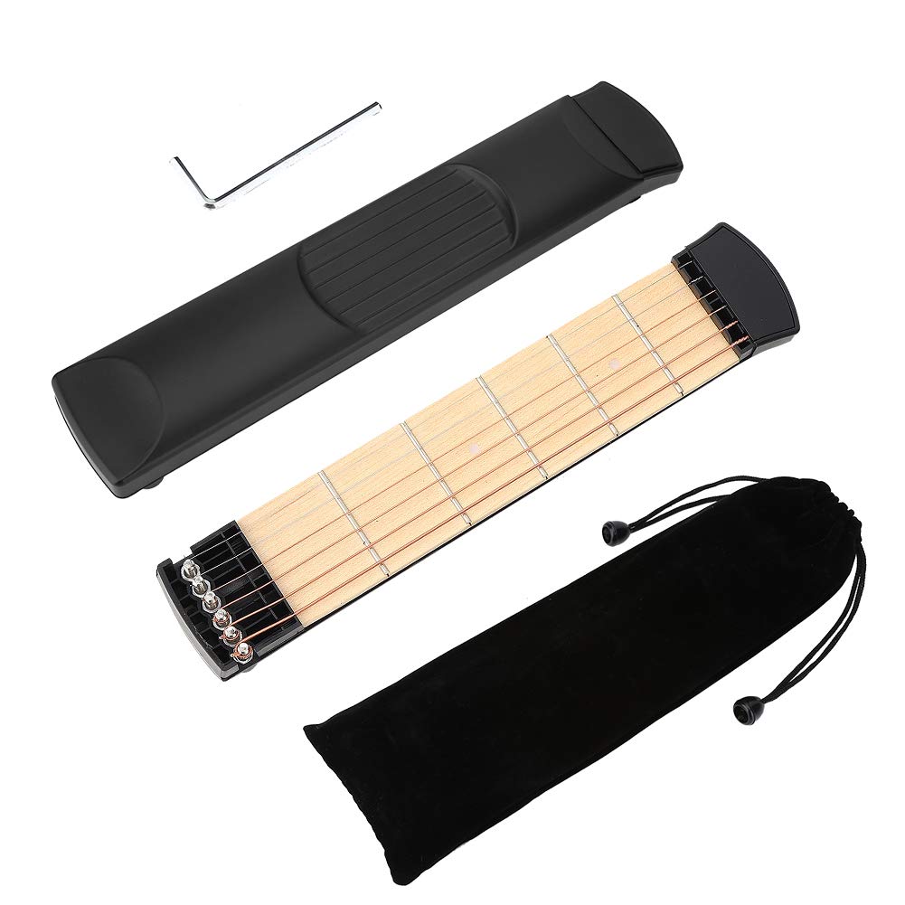 Portable 6-Fret Pocket Guitar Trainer - Finger Exercise & Chord Practice Tool for Beginners | Compact Travel Guitar Fretboard for On-The-Go Musicians (Home, Office, Travel, Camping)