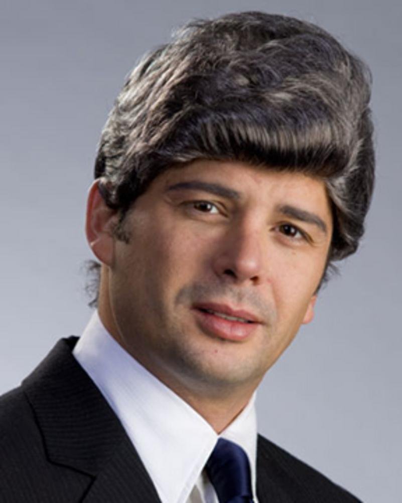 Clinton Bush Combed Back Men's Political Wig - Black Synthetic Costume Hair for Presidents Carter & More - Perfect for Halloween, Cosplay & Political Events