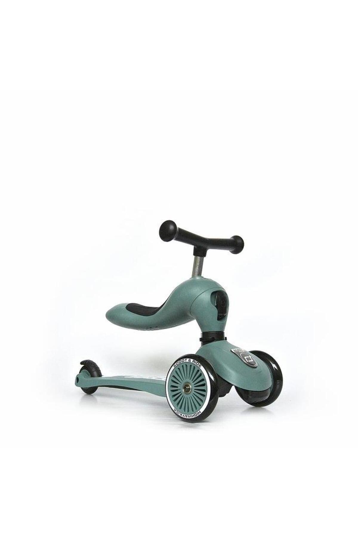 2-in-1 Ride-On & Stand Scooter for Kids Ages 1-5 | Highwaykick 1 Forest Green | Toddler Push Scooter & Balance Bike | Perfect for Indoor Play & Outdoor Park Adventures