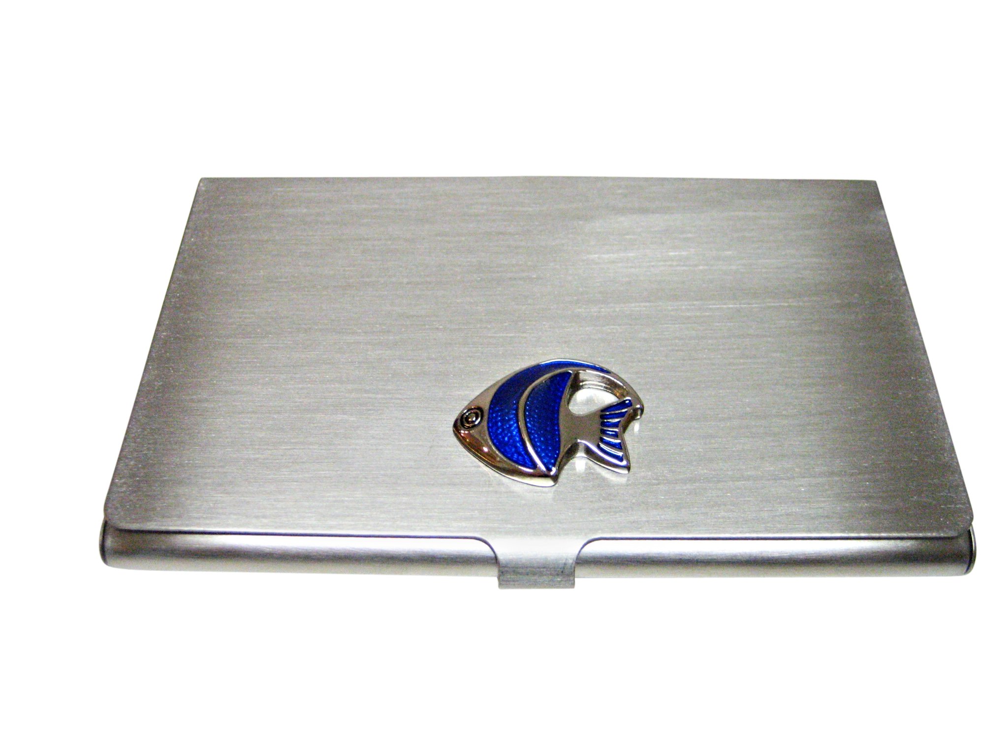 Kiola Designs Blue Tropical Fish Business Card Holder - Elegant & Unique Card Case for Office, Networking Events & Gifts - Perfect for Professionals & Entrepreneurs