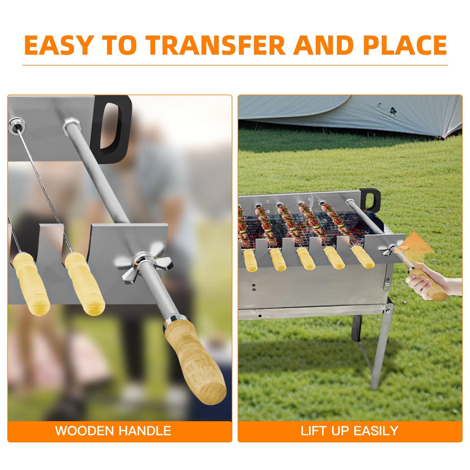 Stainless Steel Electric BBQ Grill with Auto Rotating Spit - Adjustable Width for Perfect Grilling - Ideal for Backyard, Camping & Outdoor Cooking (Model G700)
