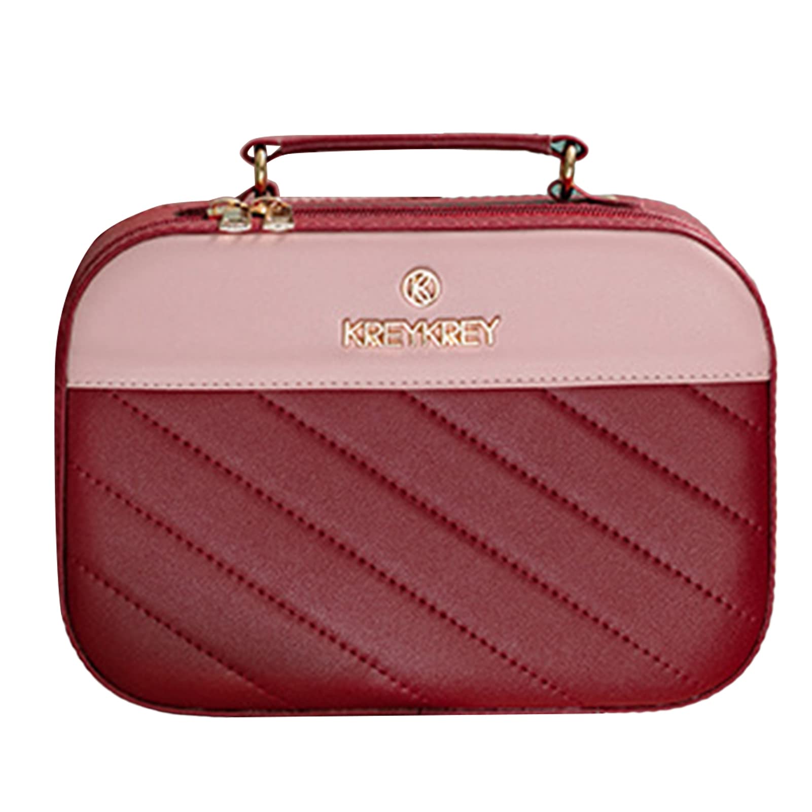 Large Capacity Travel Makeup Bag for Women - Portable Cosmetic Organizer Pouch with Toiletries Storage, Red M - Perfect for Travel, Gym & Daily Use