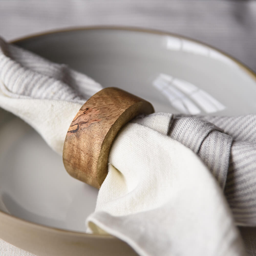 Premium Mango Wood Napkin Holders Set of 4 - Handcrafted Rustic Tableware for Dining, Kitchen & Wedding Decor - Perfect for Restaurants, Home Entertaining & Gift Giving