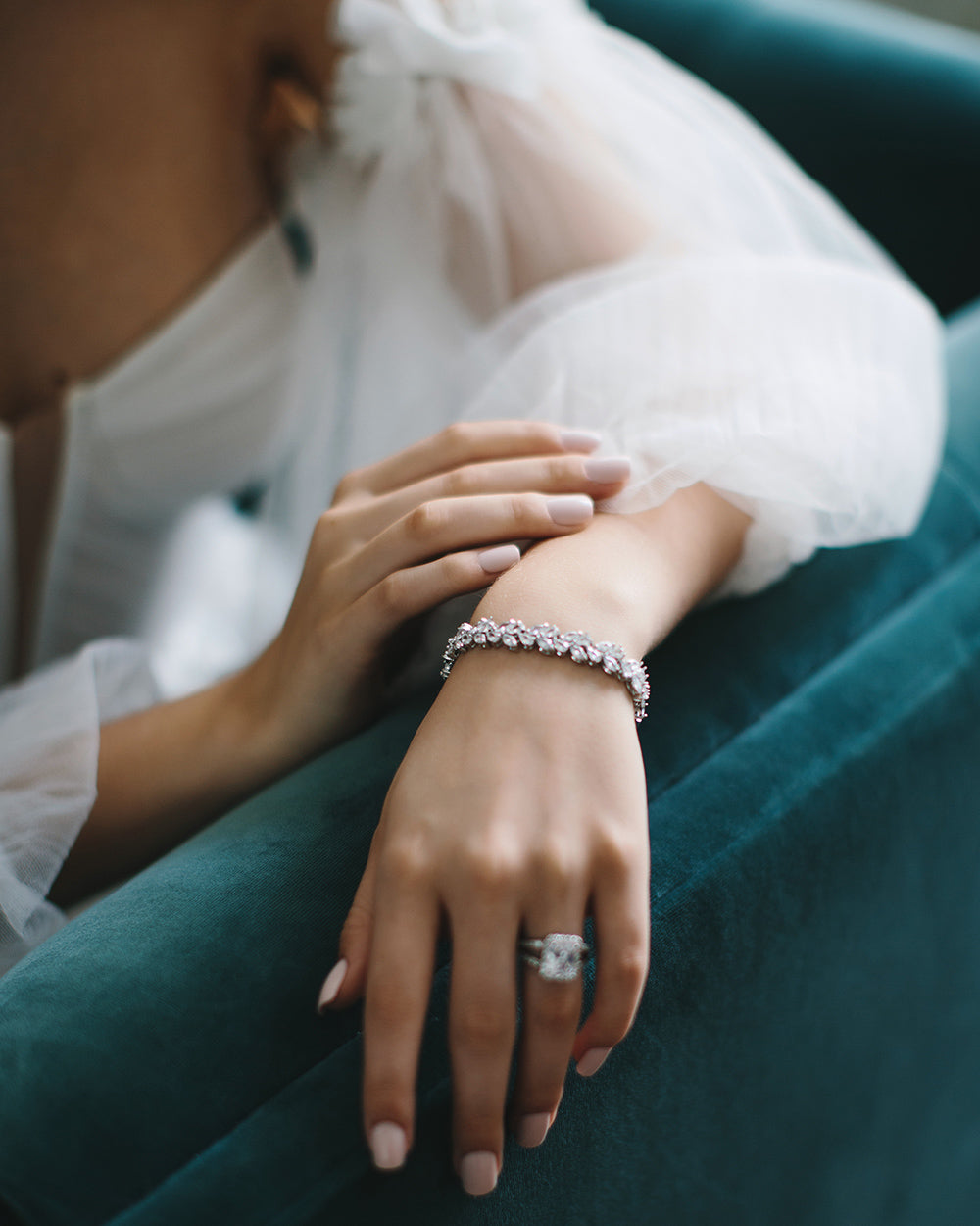 Thalia CZ Bracelet for Women - Elegant Cubic Zirconia Crystal Bracelet Jewelry Gift for Her - Perfect for Parties, Weddings & Special Occasions