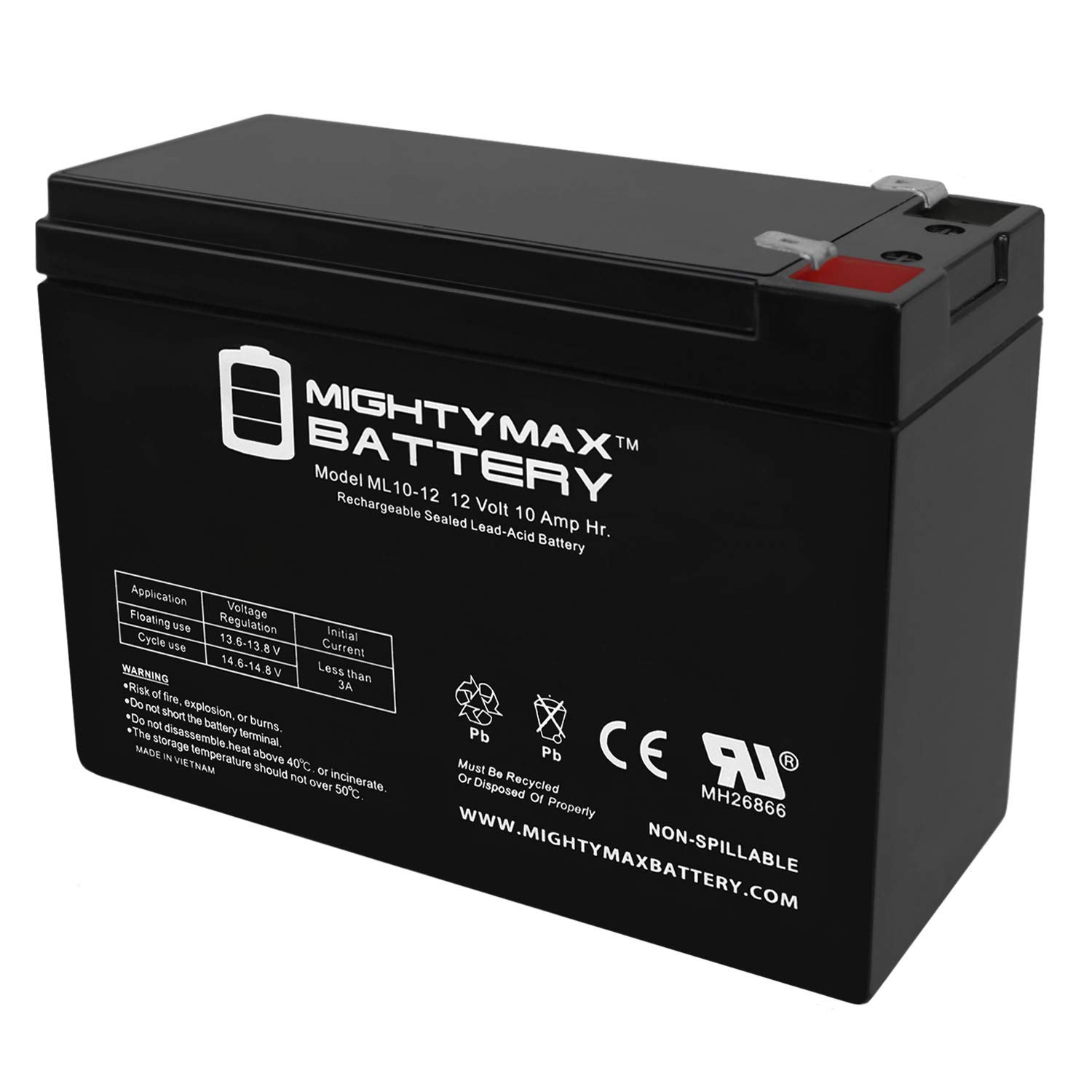 Mighty Max 12V 10AH SLA Replacement Battery for Razor Pocket Mod Electric Scooter - Long Lasting Power for Kids & Adults E-Scooters, Perfect for Commuting & Neighborhood Rides