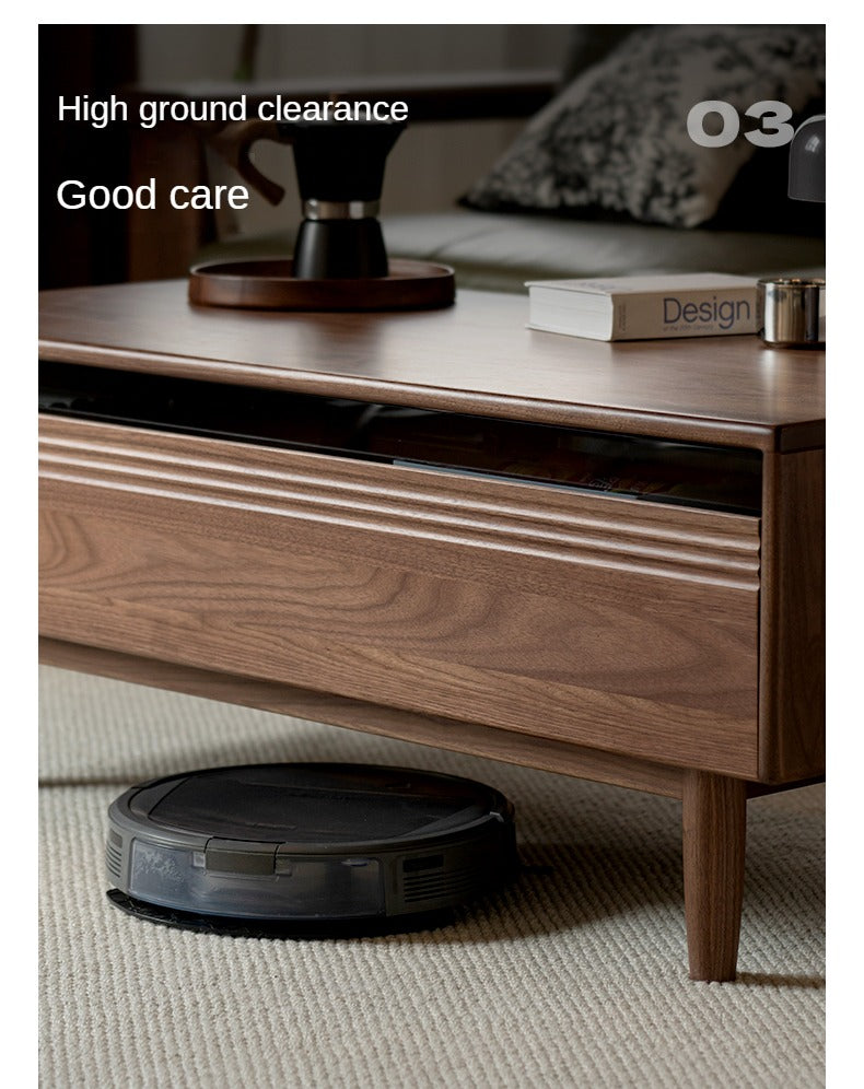 Premium Black Walnut Solid Wood Coffee Table - Handcrafted Modern Living Room Centerpiece for Home Decor & Entertaining
