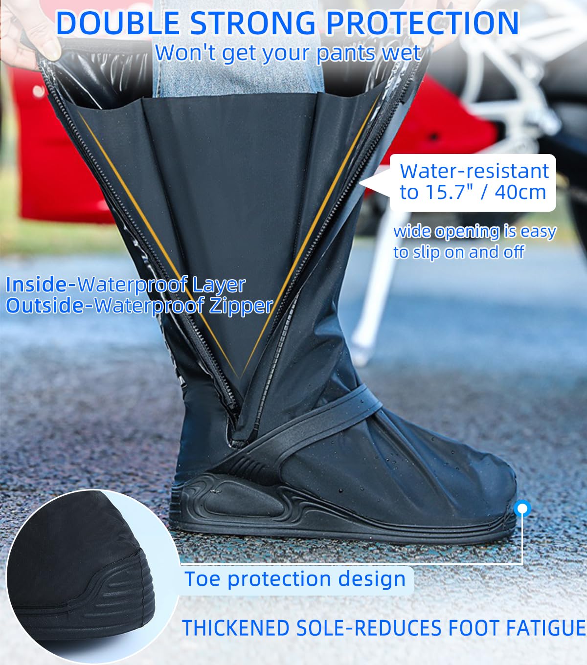 Waterproof Shoe Covers for Men Women - Hiking Camping Rain Gear