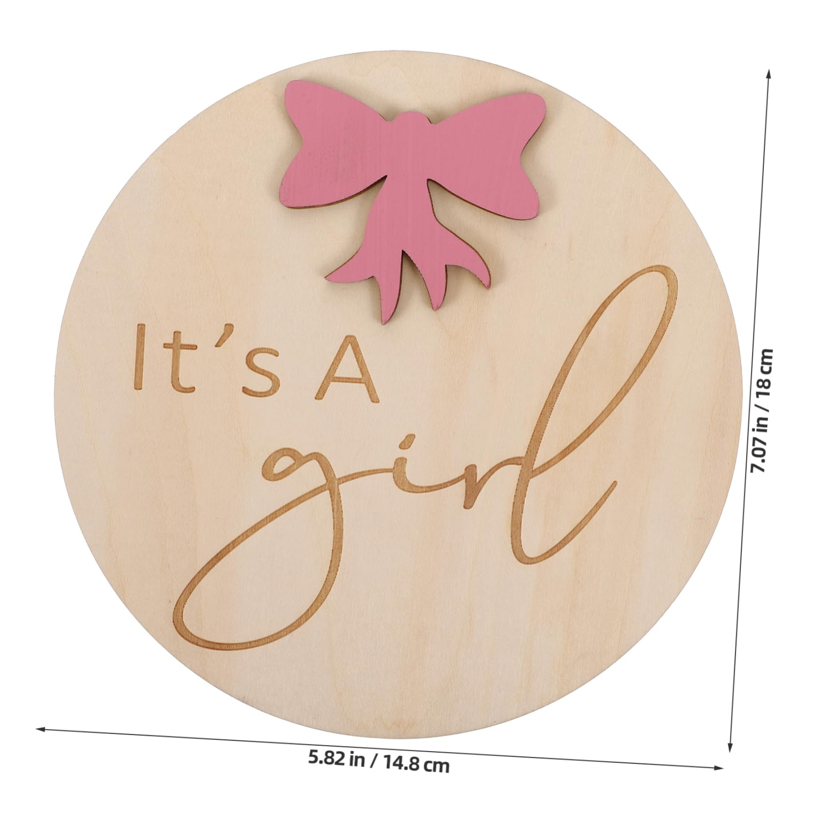 Levemolo Wooden Baby Shower Decor - Round Newborn Announcement Sign with Photo Prop | Perfect for Baby Name Reveal, Gender Reveal Party & Nursery Decor