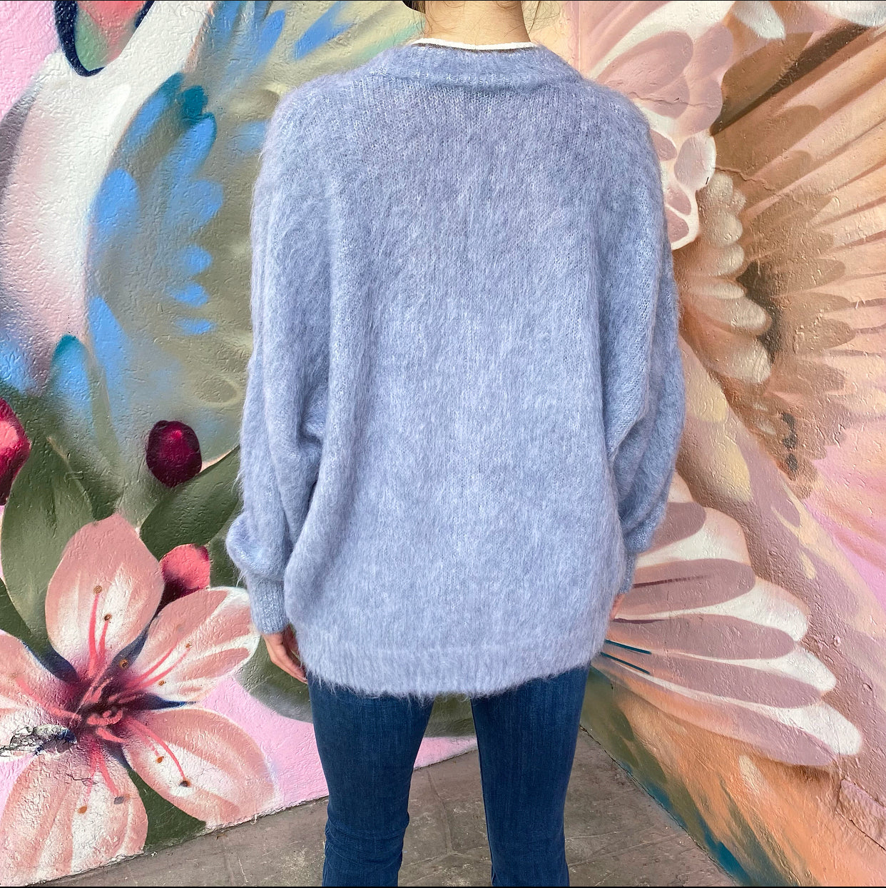 Brunello Cucinelli Pale Blue Monili Bead Mohair Cardigan Sweater for Women - Soft Luxury Knitwear for Office, Date Night & Special Occasions