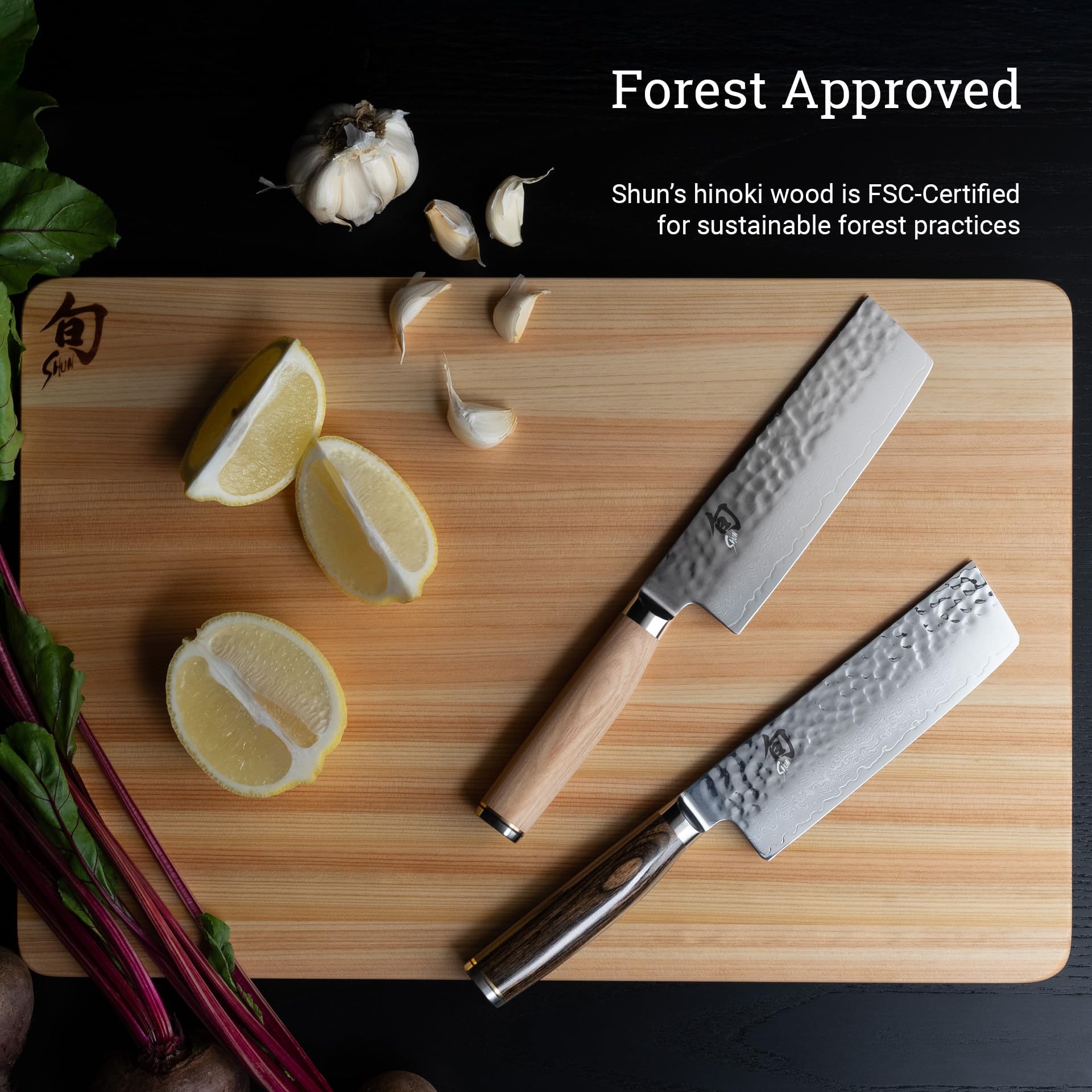 Shun Cutlery Extra Large Hinoki Wood Cutting Board with Juice Groove - 20
