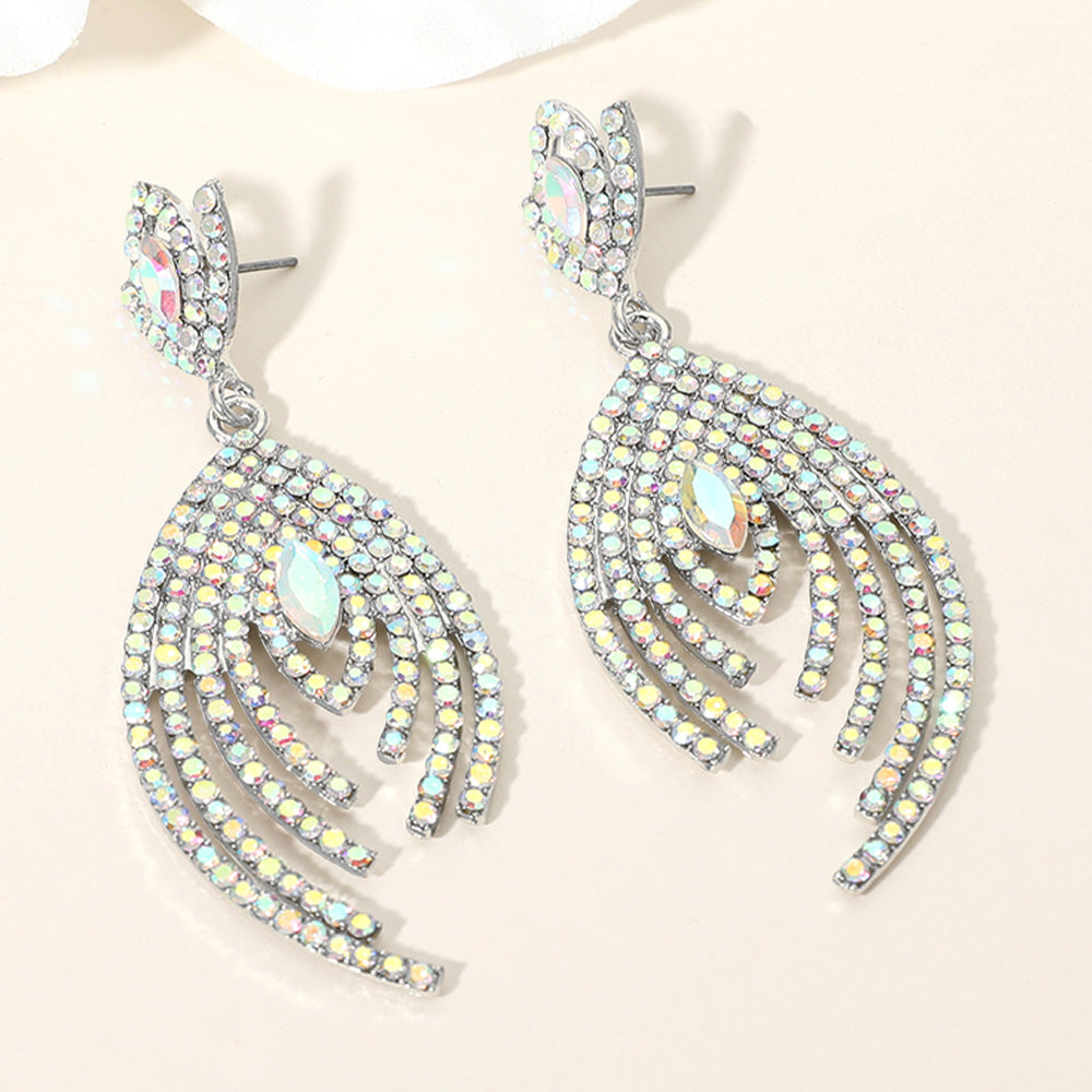 Sparkling AB Marquise & Rhinestone Chandelier Earrings for Pageant, Prom, Wedding & Evening Events | Elegant Crystal Drop Dangle Earrings for Women | 657287 | Perfect for Formal Dances, Bridal Accessories & Special Occasions