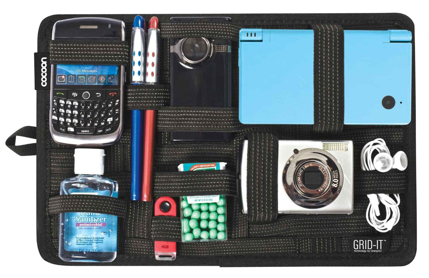 Grid IT 12 X 8 Organizer for Laptop Bag - Durable Cable & Accessory Storage Pouch - Perfect for Office, Travel, and Tech Organization