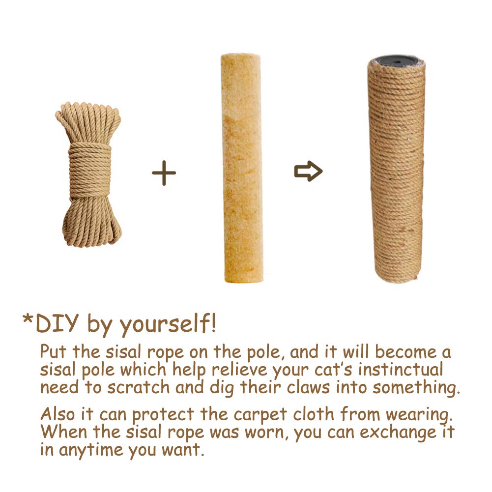 Natural Sisal Rope for Cat Scratching Post Replacement - Durable Twisted Fiber DIY Home Decor - Perfect for Pet Furniture, Crafts & Wall Hangings