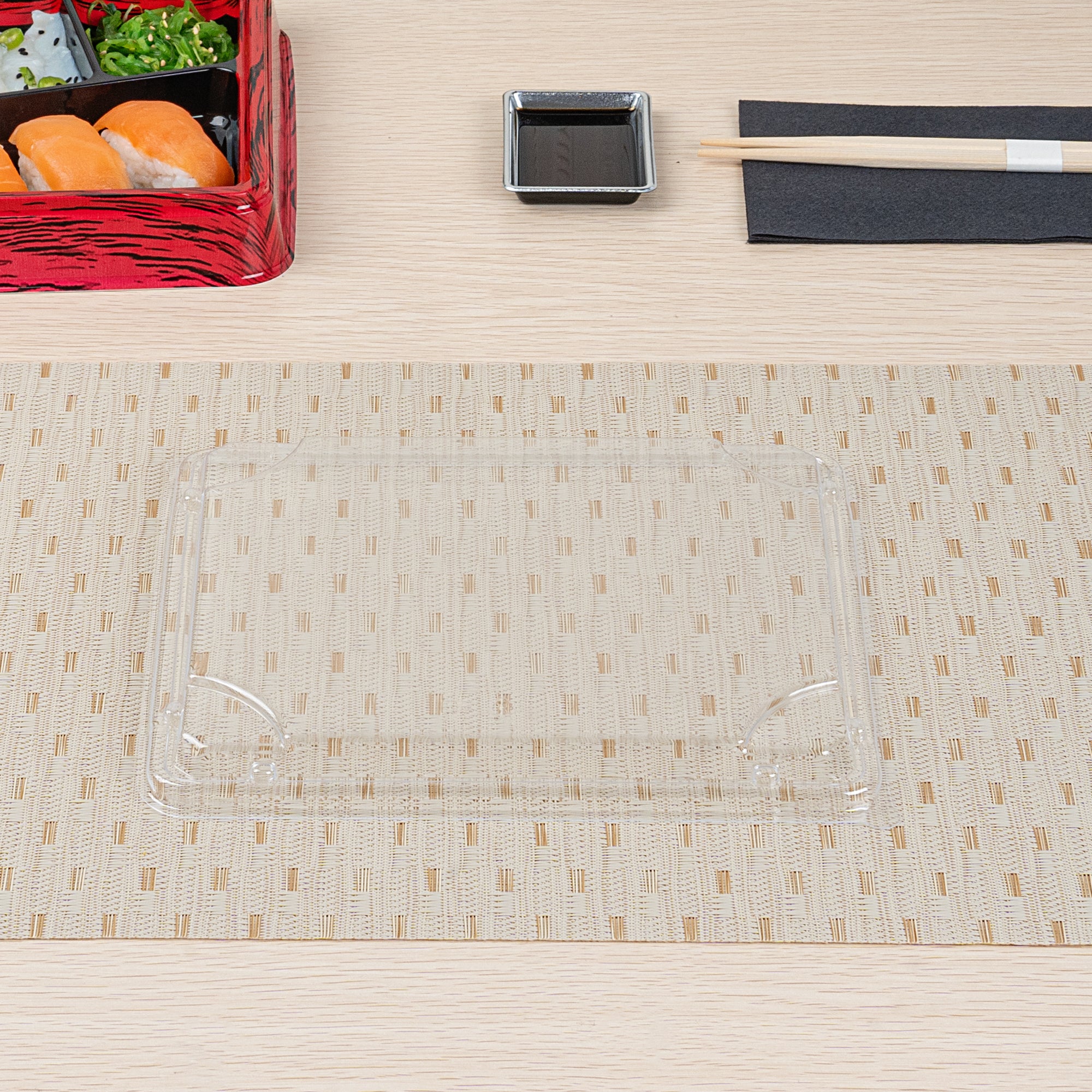 Bento Tek Rectangle Clear Plastic Lids - 100 Pack for 18 oz Bento Boxes | Airtight Food Storage | Perfect for Meal Prep, School Lunches & Office Snacks