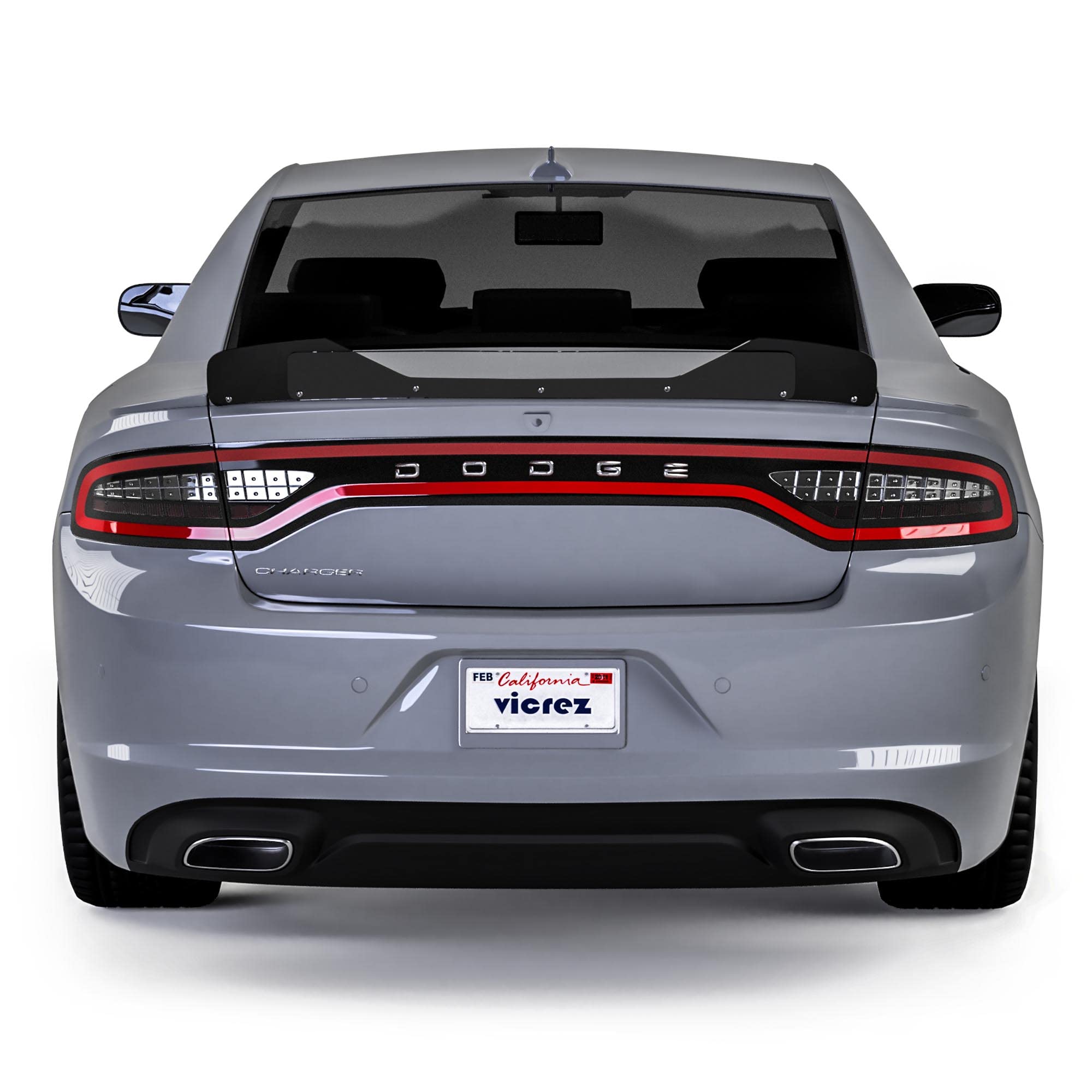 Vicrez VZ1 Wicker Bill Spoiler vz102135 for Dodge Charger 2015-2022 | 3-Piece Carbon Fiber Rear Wing | Enhanced Aerodynamics & Sporty Look | Perfect for Racing & Car Shows