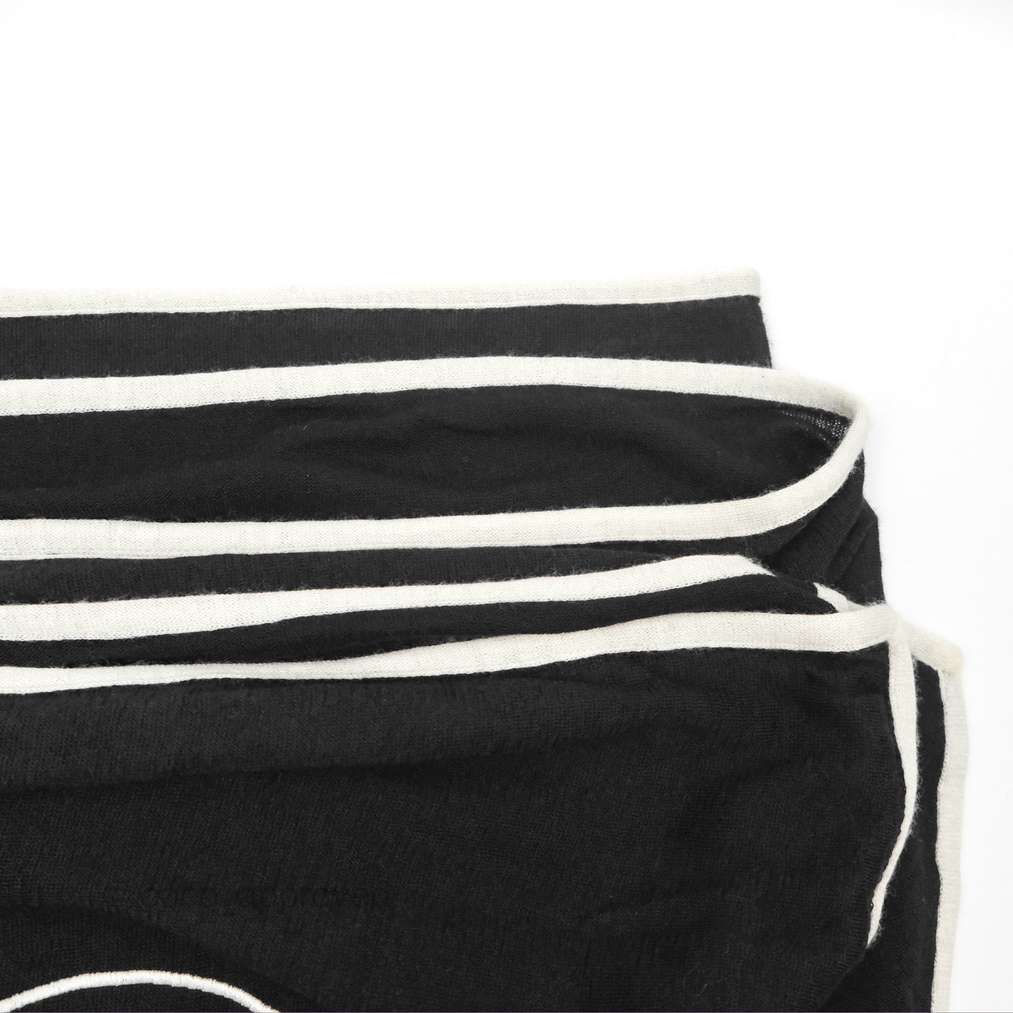Chanel CC Logo Black & White Cashmere Silk Scarf - Luxury Fashion Accessory for Women, Perfect for Gifts, Parties & Winter Outfits
