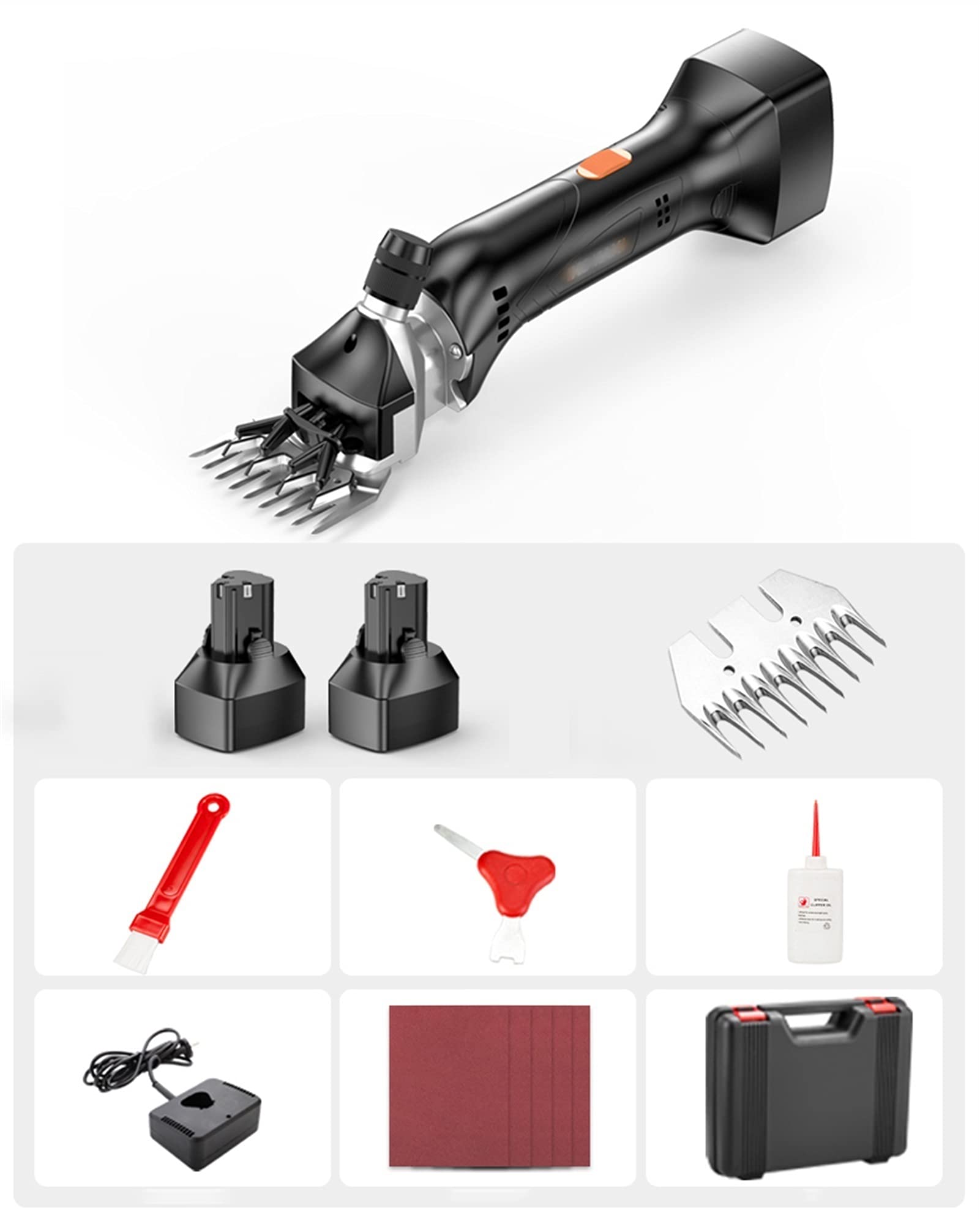 Cordless Electric Wool Shears for Sheep & Animals - Rechargeable Lithium Battery Shearing Machine | Efficient & Practical Fur Trimmer for Farm, Pet Grooming & Agricultural Use