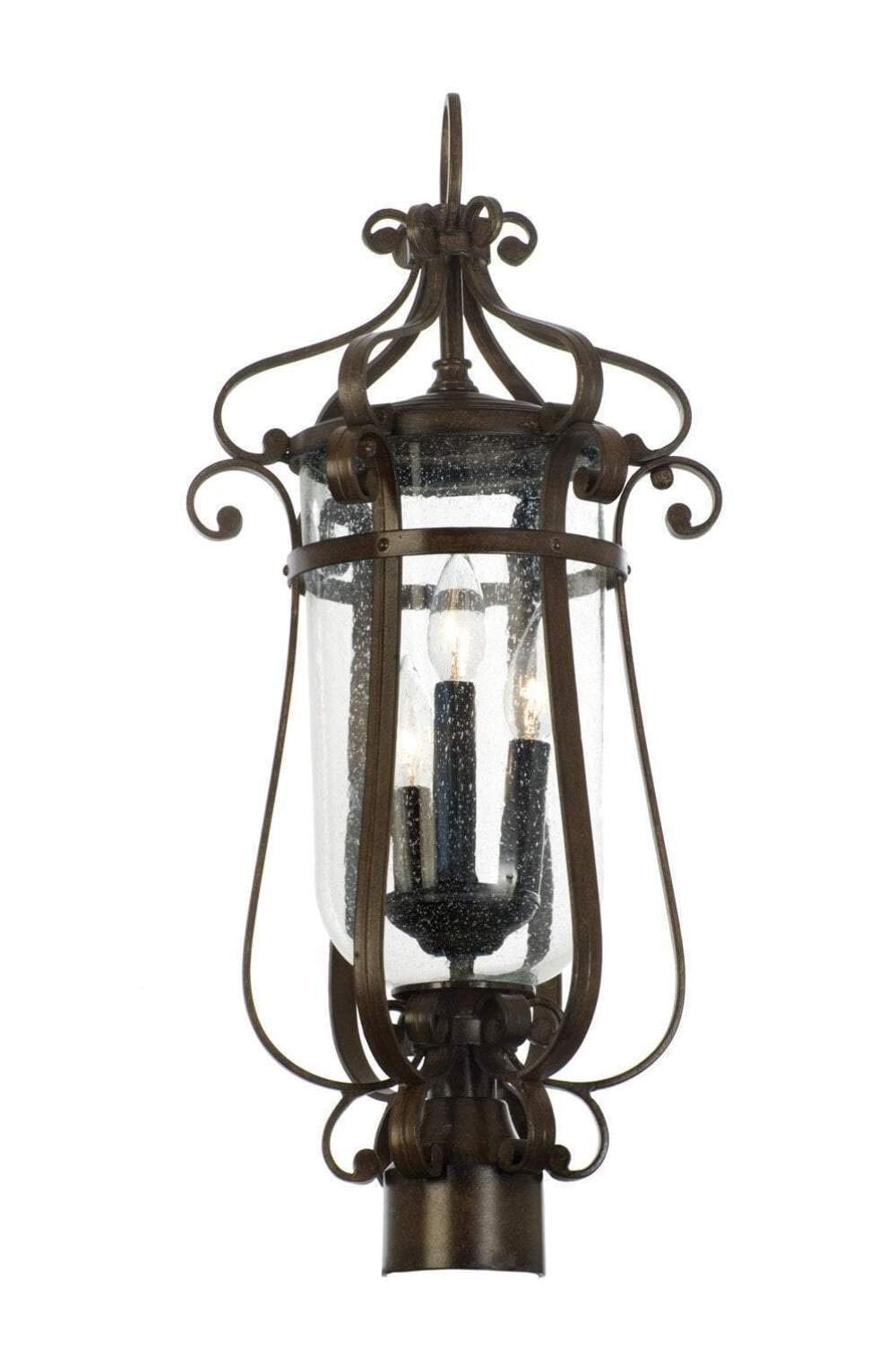 Kalco 9238AC Hartford Outdoor 3-Light Pier Post Mount - Medium Bronze Finish - Weatherproof Exterior Lighting for Patio, Garden & Driveway