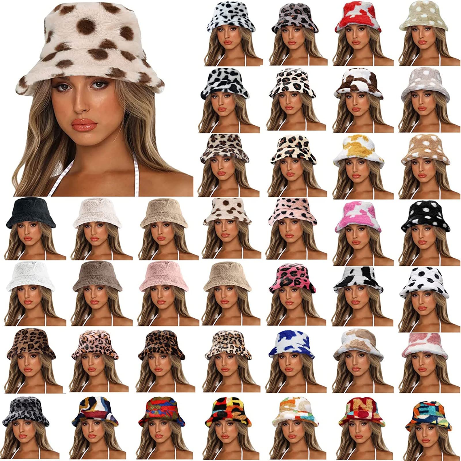 Women's Winter Plush Bucket Hat - Soft Fuzzy Faux Fur Fisherman Hat for Cold Weather, Warm Sun Protection & Fashion Accessories - Perfect for Outdoor Activities, Skiing, Snowboarding & Casual Winter Wear