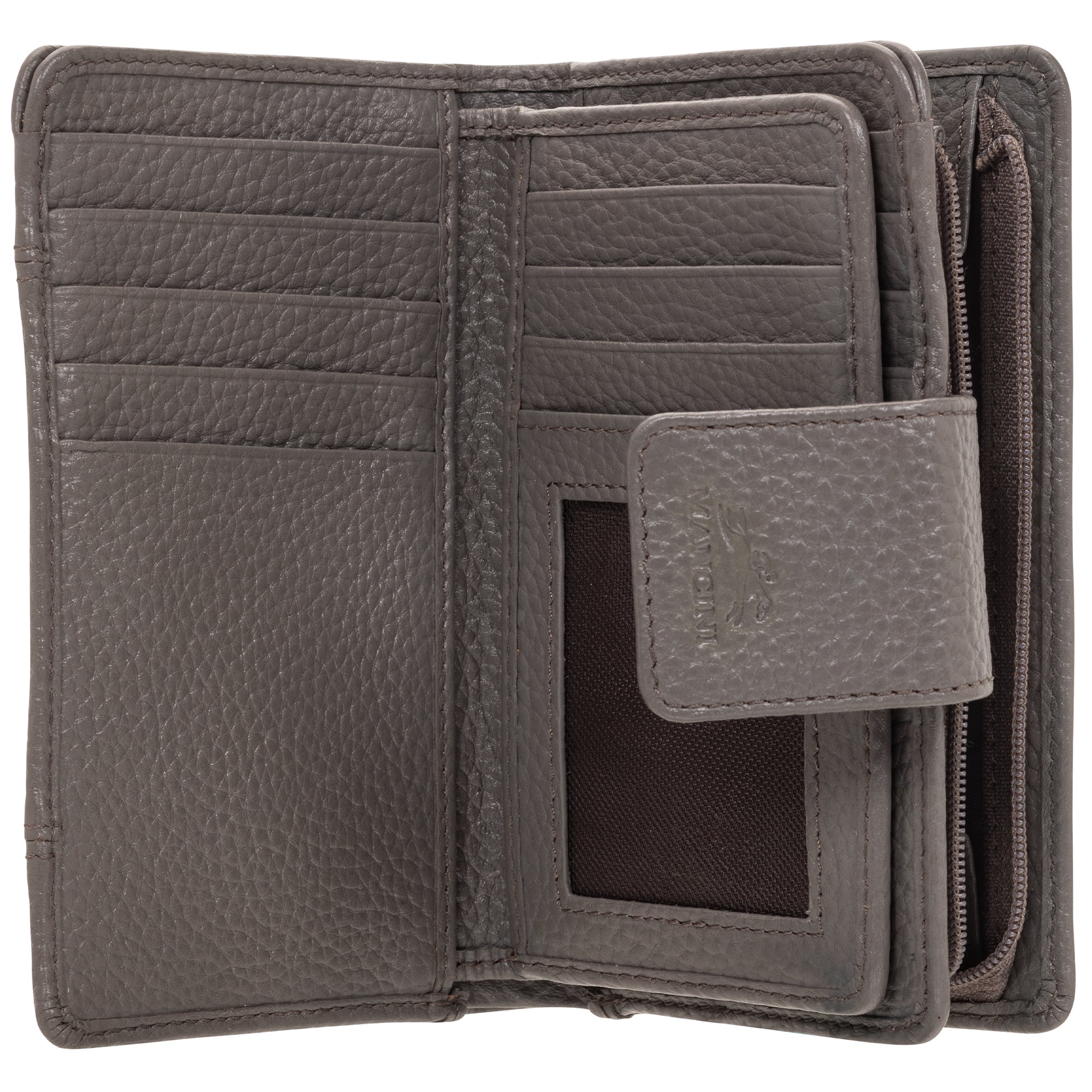 Mancini PEBBLE RFID Blocking Medium Clutch Wallet for Women - Slim Card Holder with Zipper Pocket for Credit Cards, Cash & ID - Perfect for Travel, Shopping & Night Out