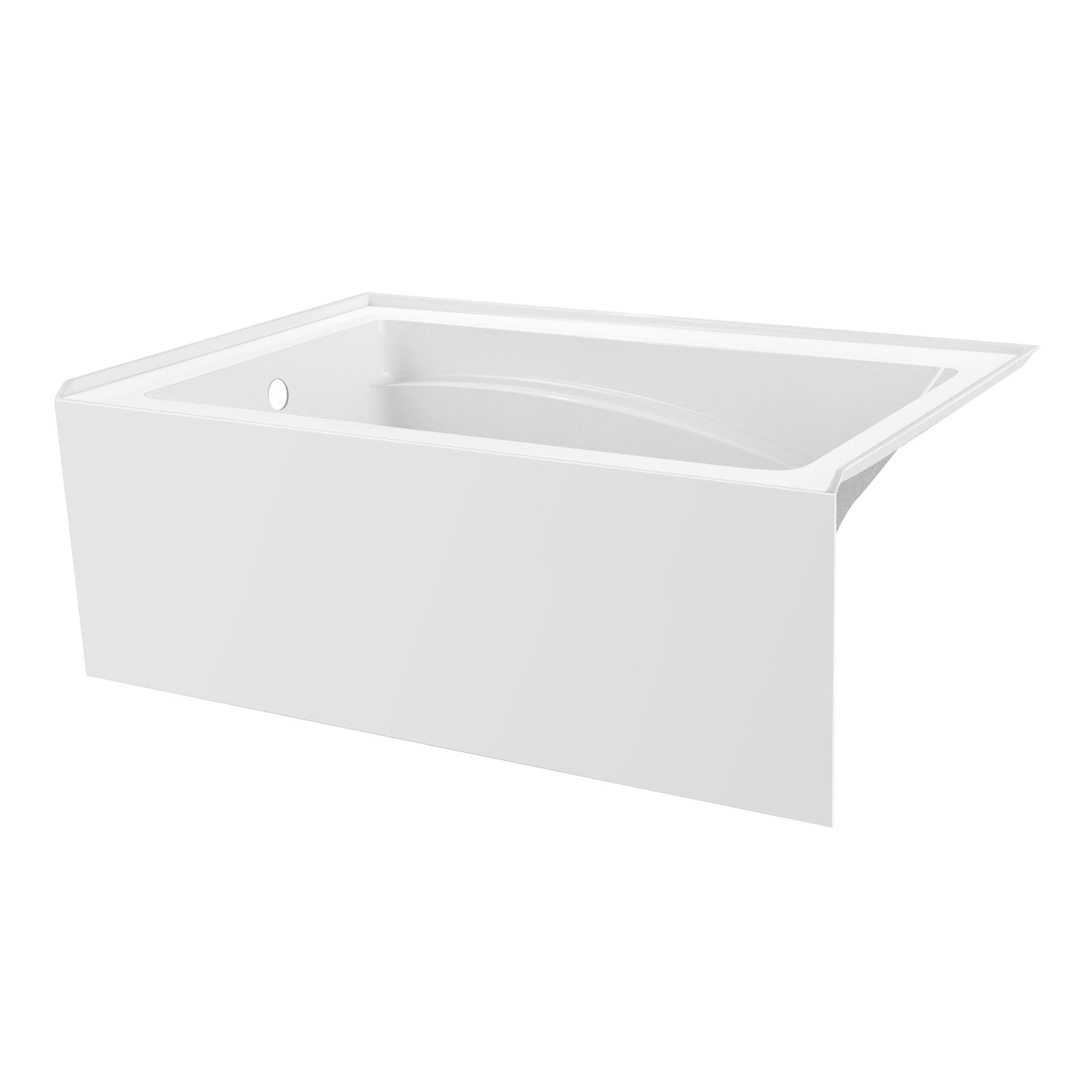 Aqua Eden 54 Inch Acrylic Rectangular 3 Wall Alcove Bathtub - Left Hand Drain, Glossy White - Perfect for Modern Bathroom Renovations & Spa-Like Retreats